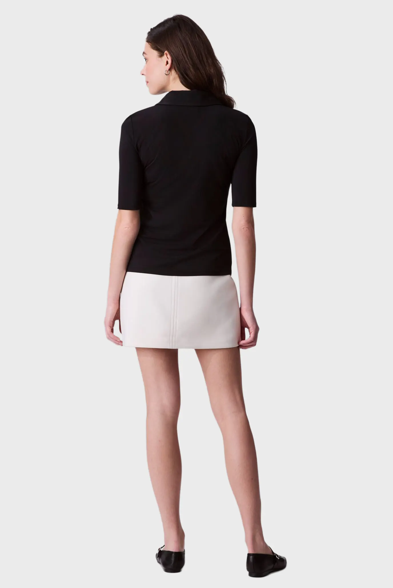 Жіноче чорне поло HS CREPE JERSEY POLO 4