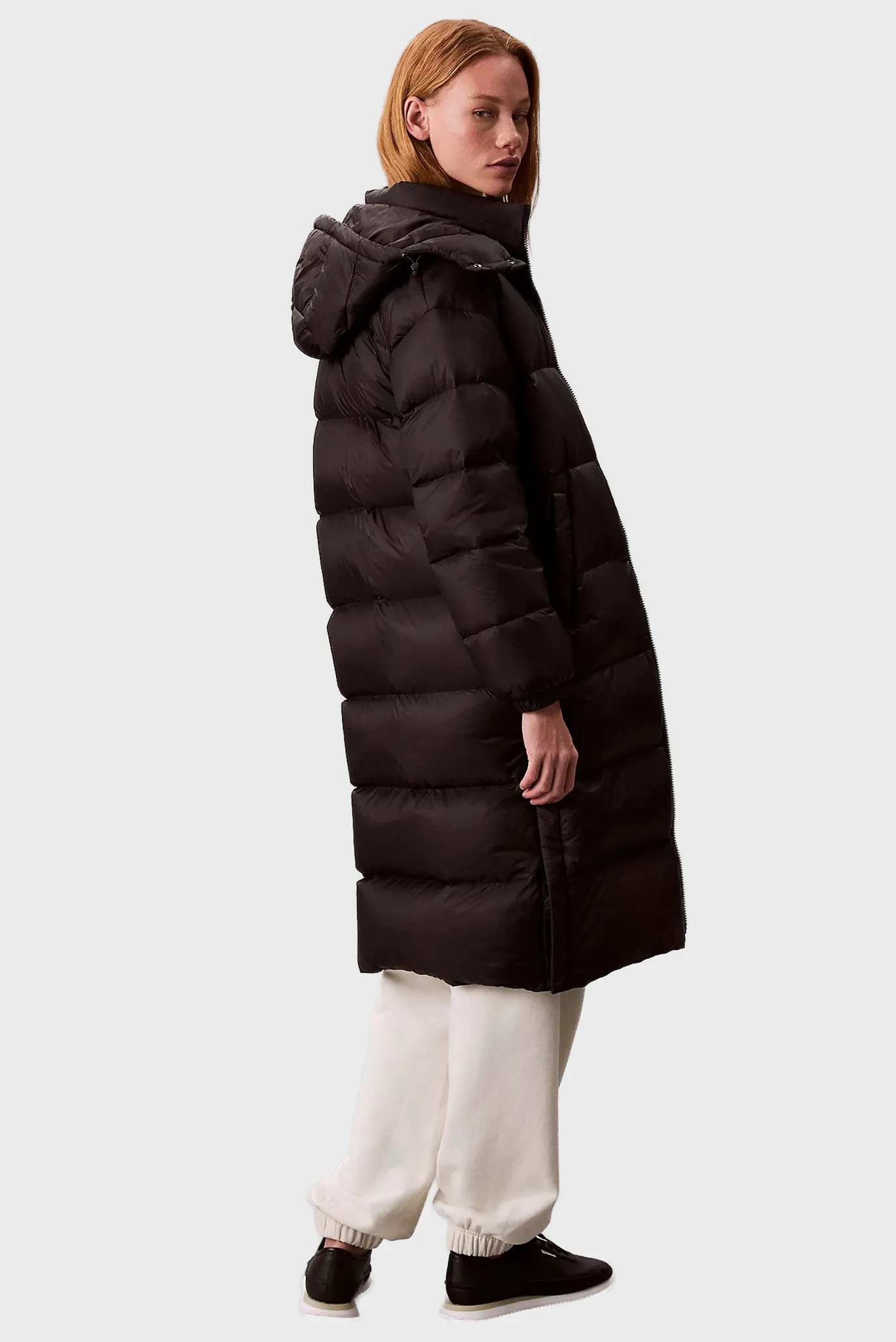 Женский черный пуховик ESSENTIAL MIDWEIGHT LONG PUFFER 4