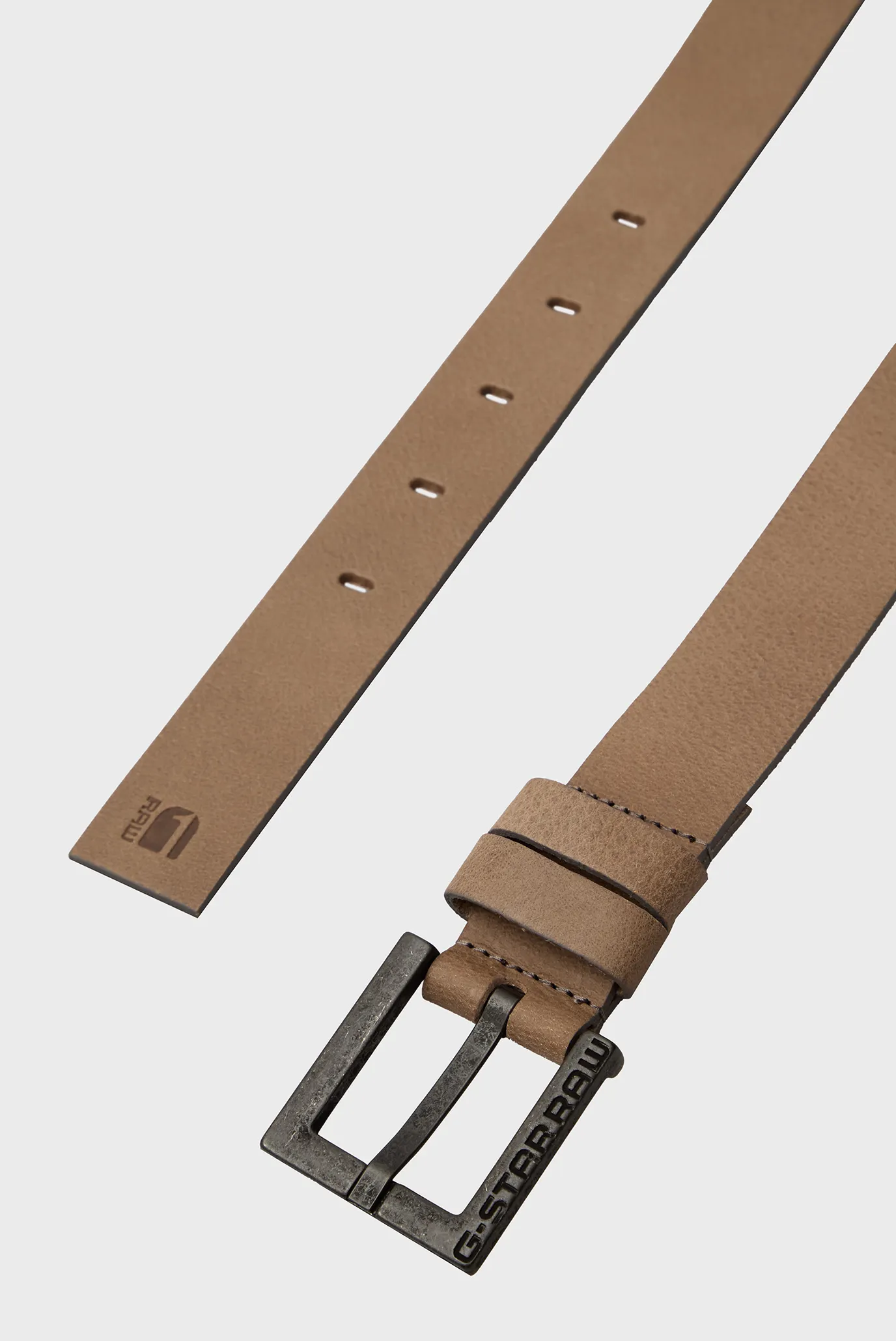 Чоловічий бежевий шкіряний ремінь Vintage 3