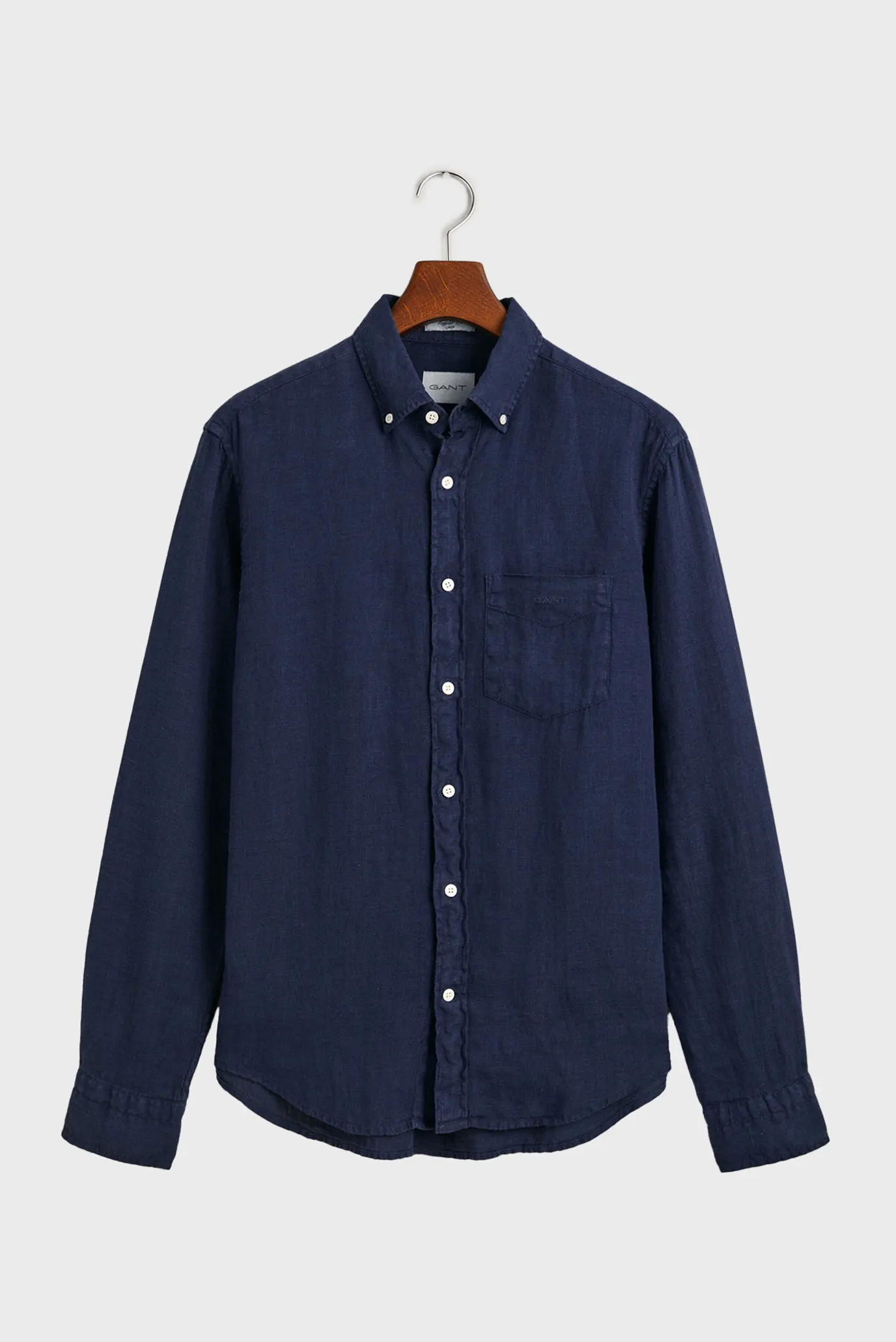 Мужская темно-синяя льняная рубашка REG GMNT DYED LINEN 7