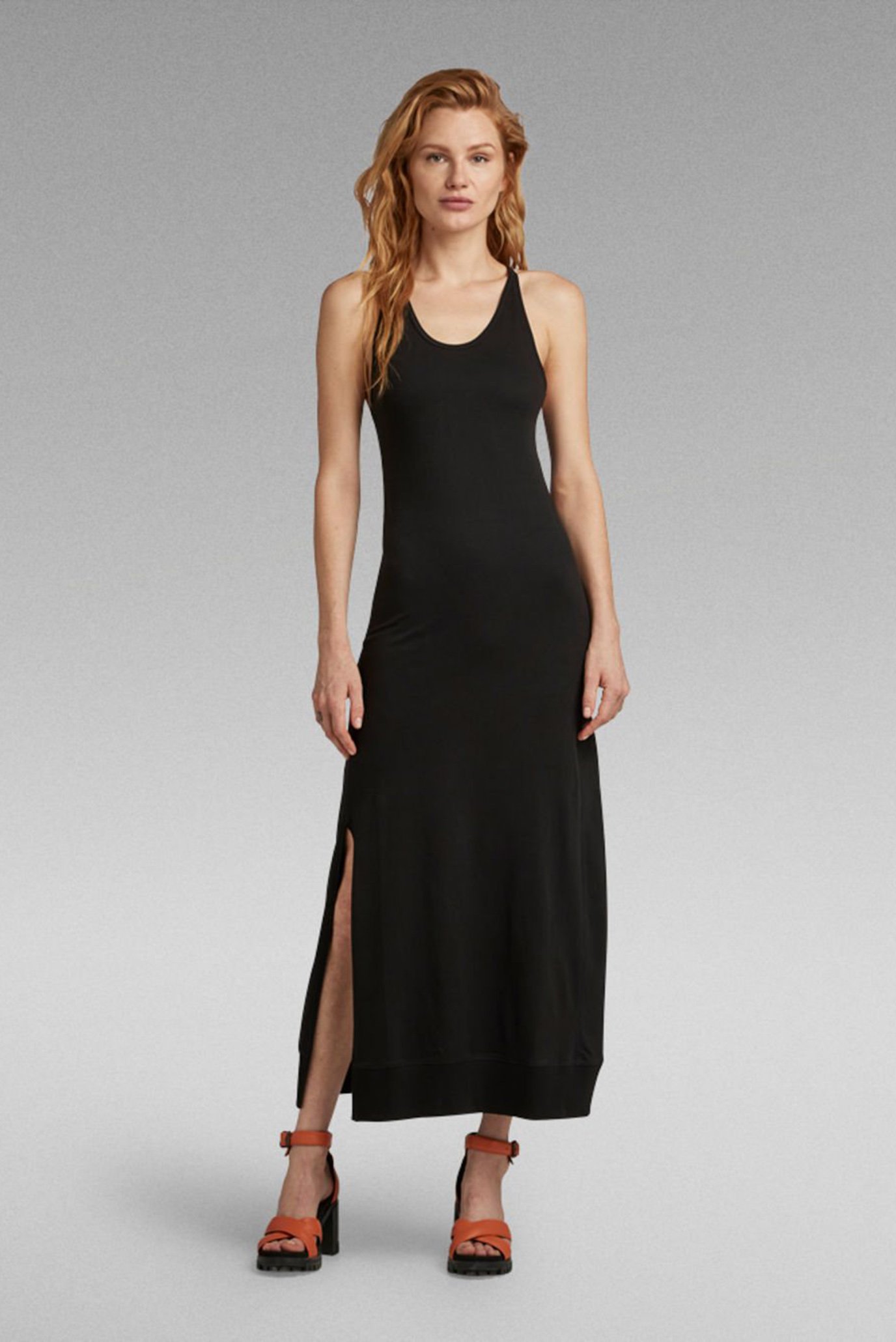 Женское черное платье Racer slip dress 1