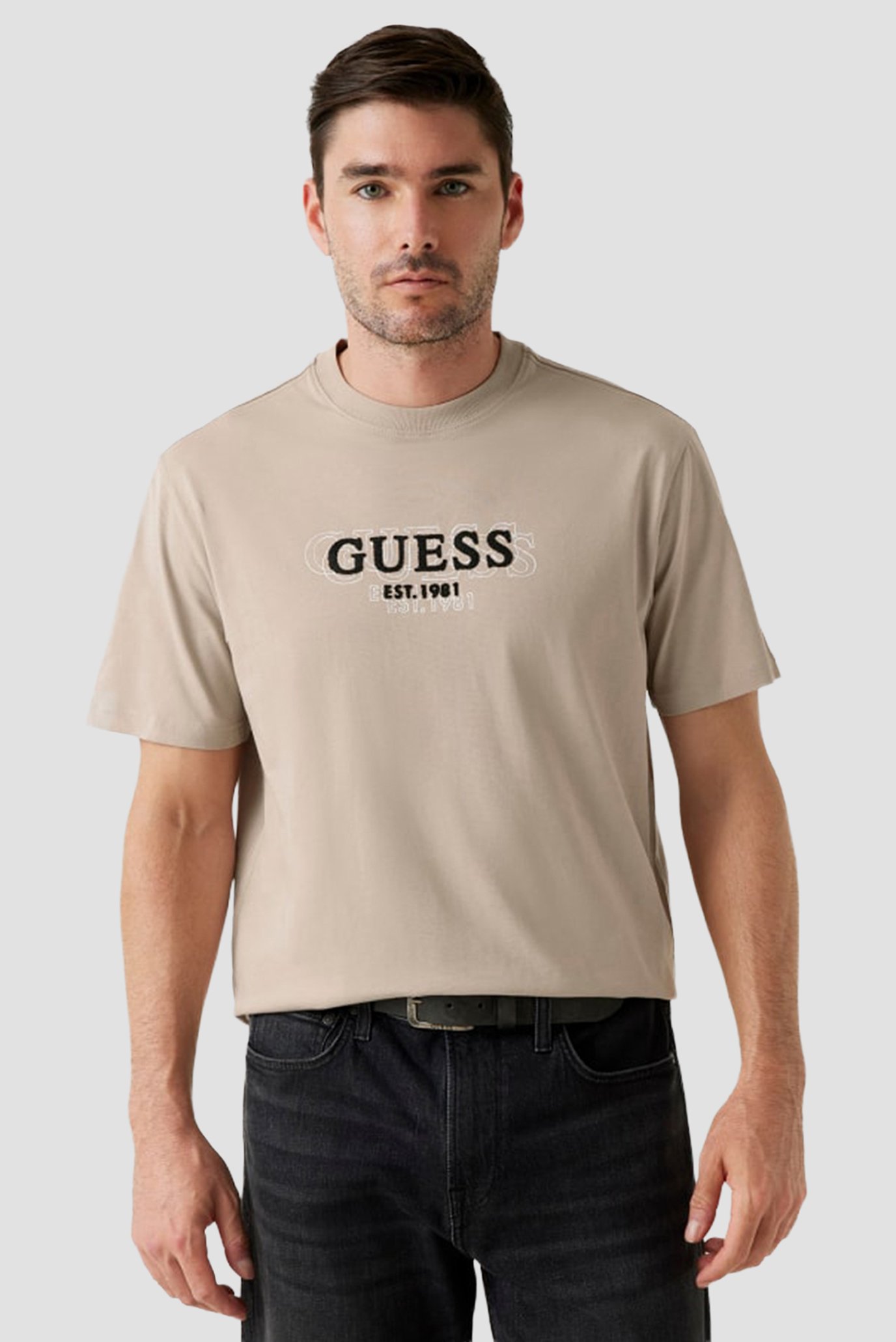 Мужская бежевая футболка Черный XXL Guess M5BI05.I3Z14;G1CA Мужская бежевая футболка Черный XXL Guess M5BI05.I3Z14;G1CA