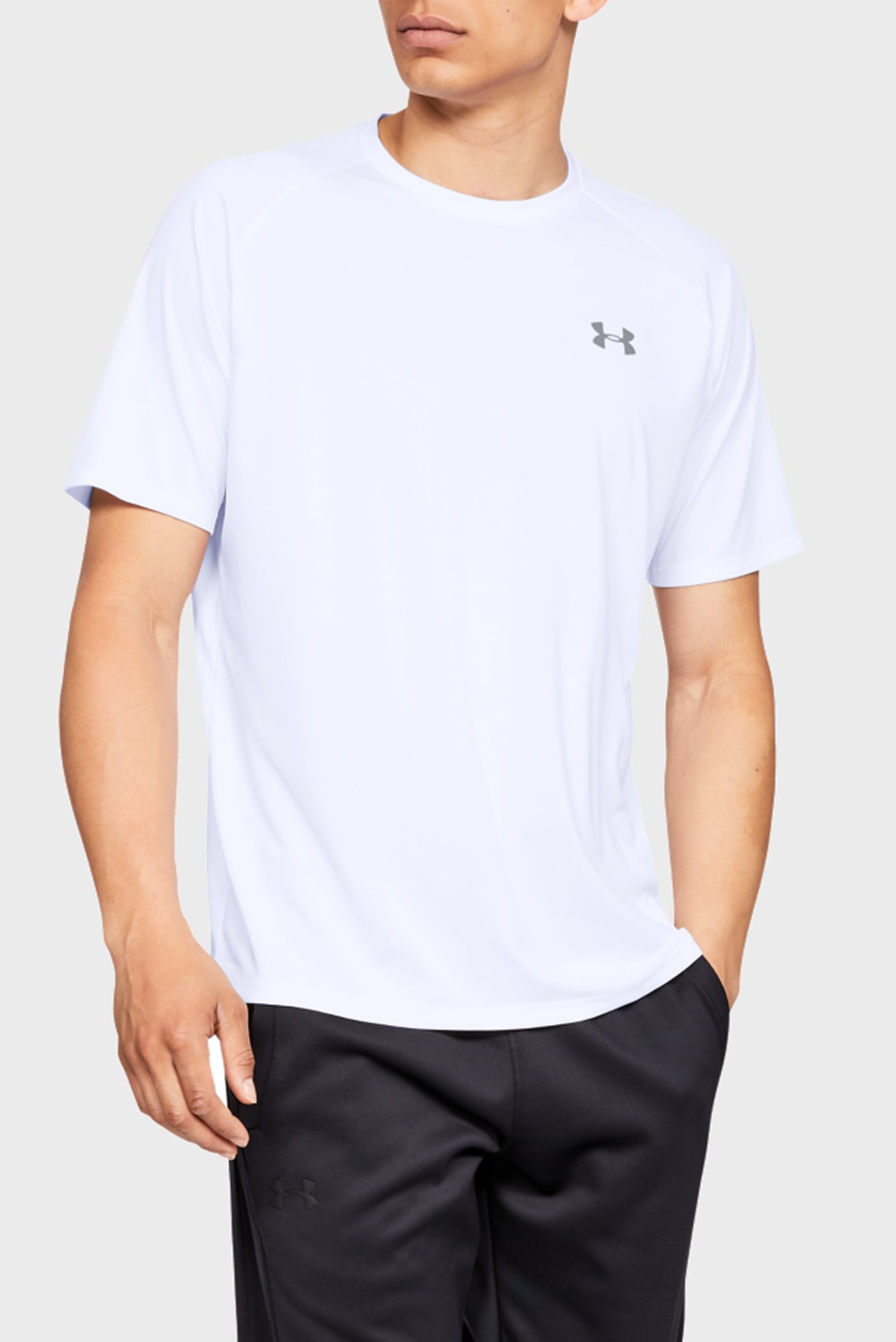 Мужская белая футболка UA Tech 2.0 SS Tee-WHT 1