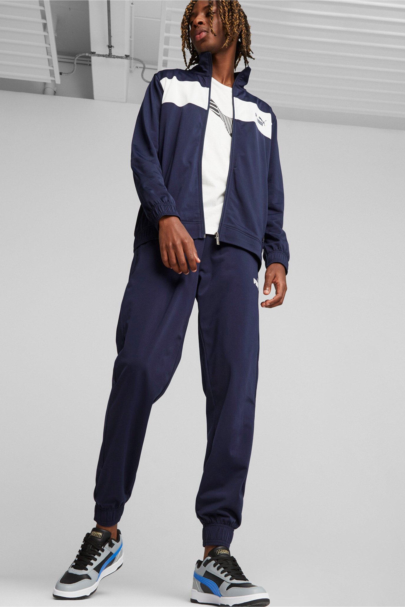 Чоловічий темно-синій спортивний костюм (кофта, штани) Men's Poly Tracksuit 1