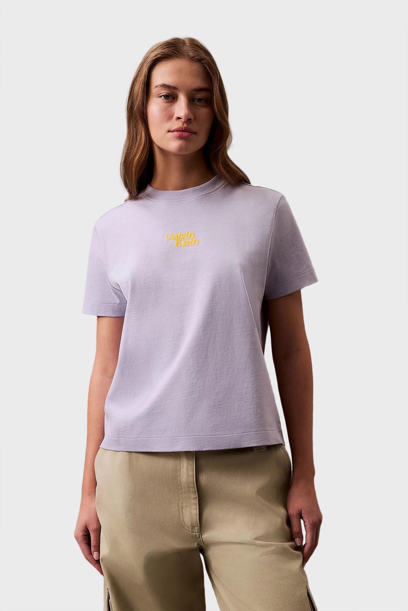Женская сиреневая футболка FLOCKED LOGO Сиреневый XXS Calvin Klein Jeans LV047B851G Женская сиреневая футболка FLOCKED LOGO Сиреневый XXS Calvin Klein Jeans LV047B851G