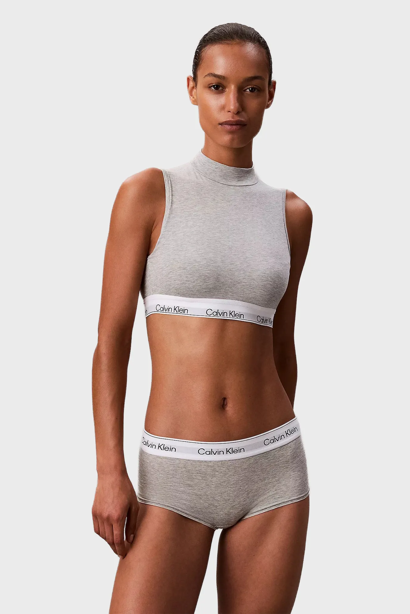 Женский серый топ MOCKNECK Серый L Calvin Klein LV00QF8383