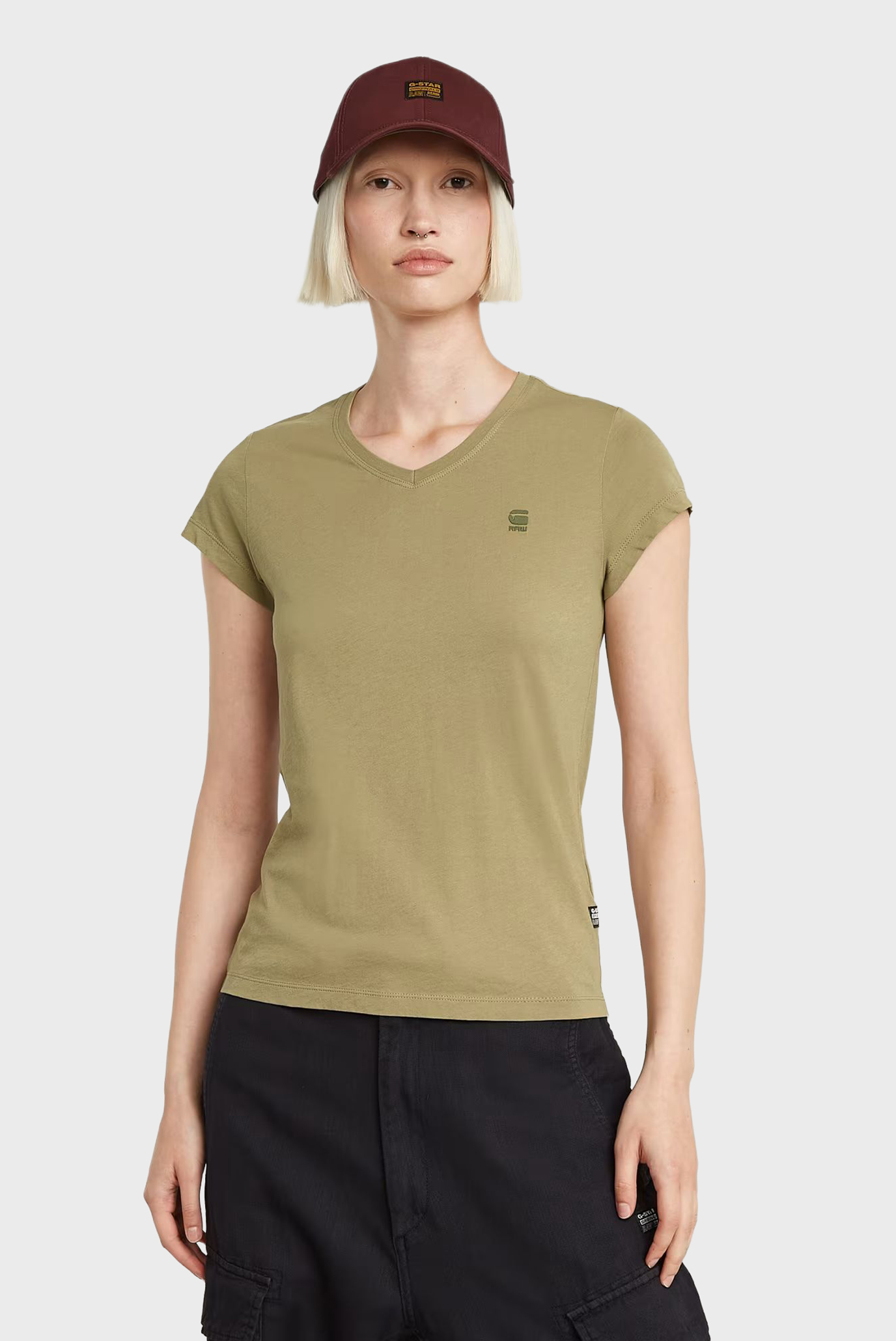 Женская оливковая футболка Eyben slim Оливковый XS G-Star RAW D24533,4107 Женская оливковая футболка Eyben slim Оливковый XS G-Star RAW D24533,4107