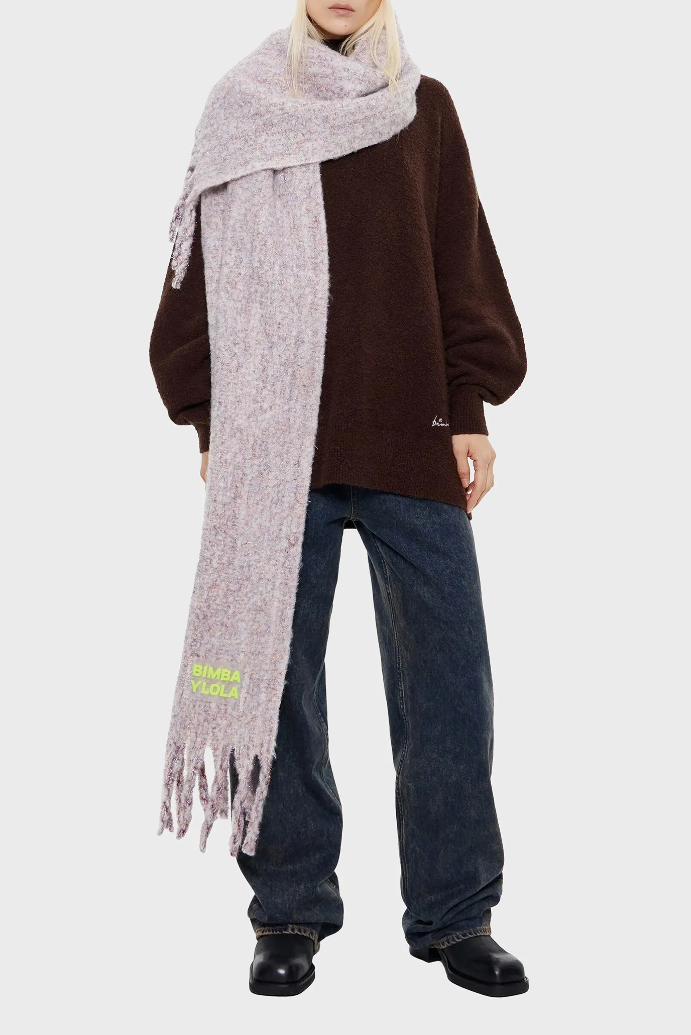 Женский пудровый шарф 2