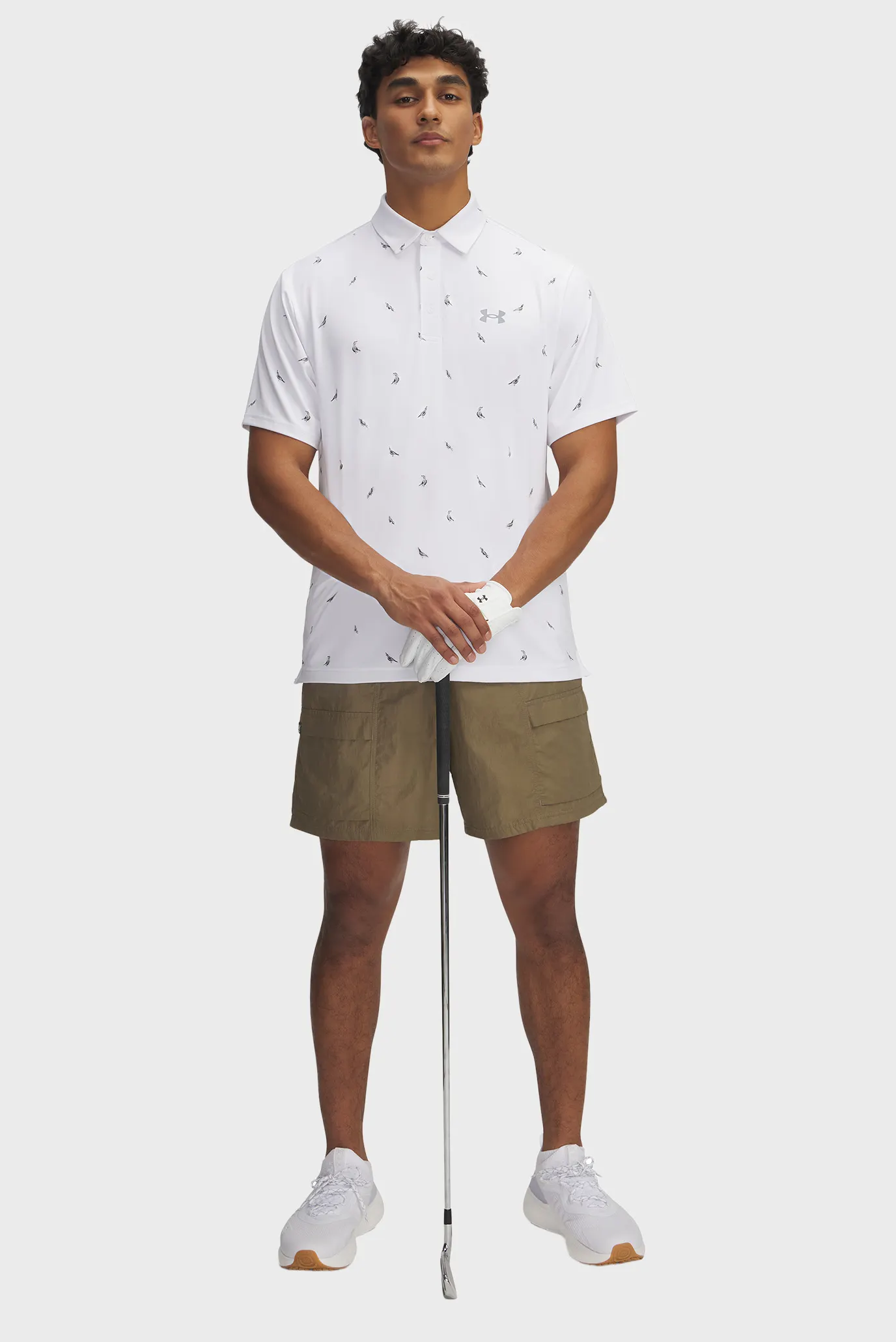 Чоловіче біле поло з візерунком UA Playoff 3.0 Printed Polo 2