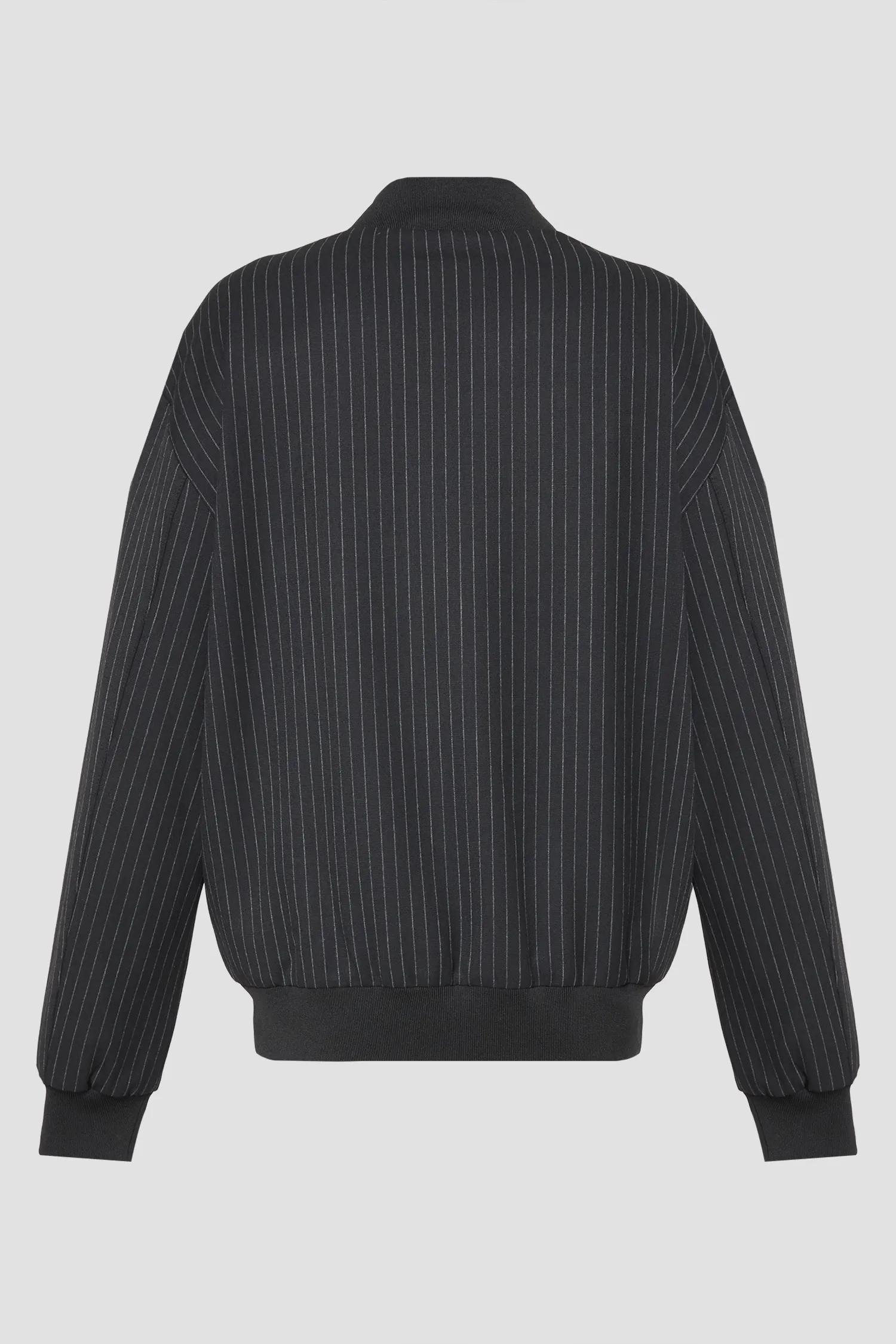 Чоловічий чорний бомбер у смужку 2