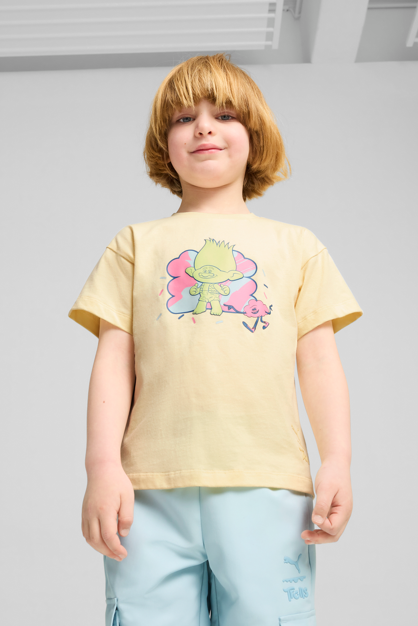 Детская желтая футболка PUMA x TROLLS Graphic Tee Kids 1