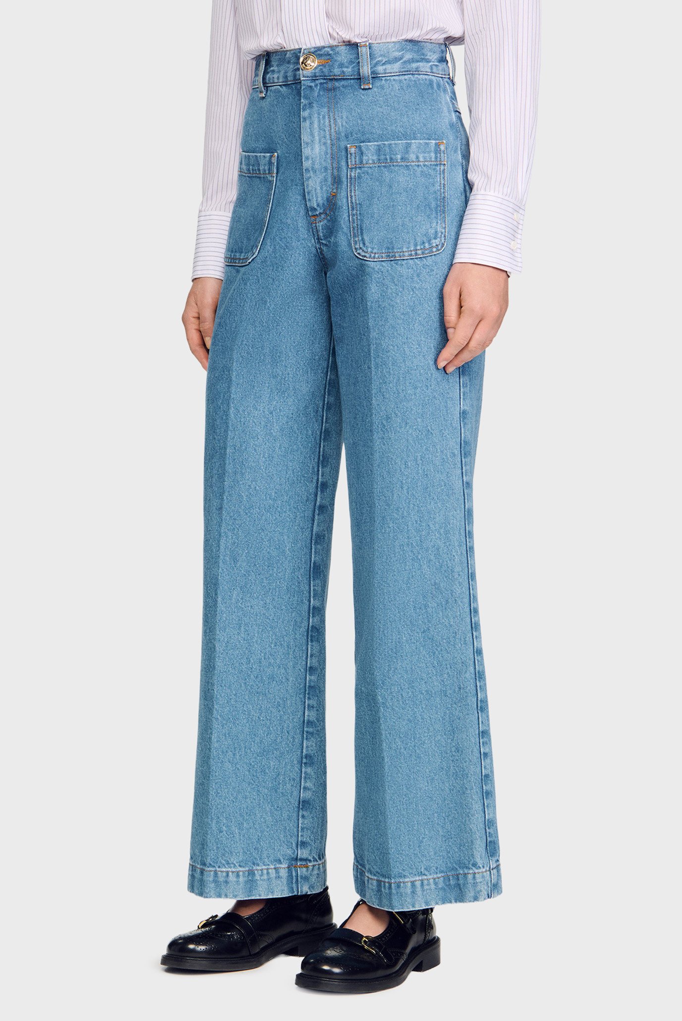 Женские голубые джинсы Голубой 36 Sandro SFPJE00764_Blue Jean Женские голубые джинсы Голубой 36 Sandro SFPJE00764_Blue Jean