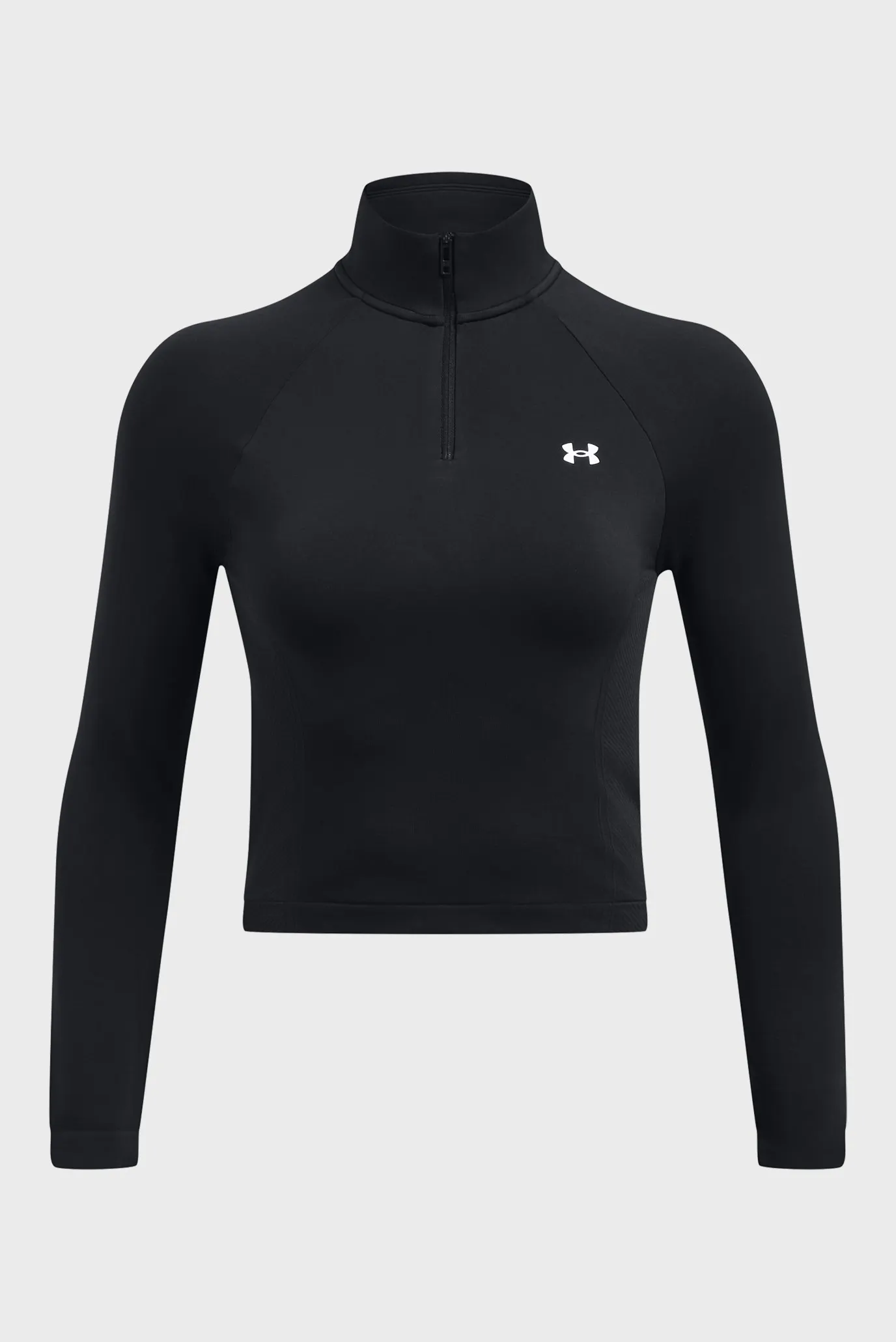 Женская черная спортивная кофта Vanish Seamless 1/4 Zip Crop