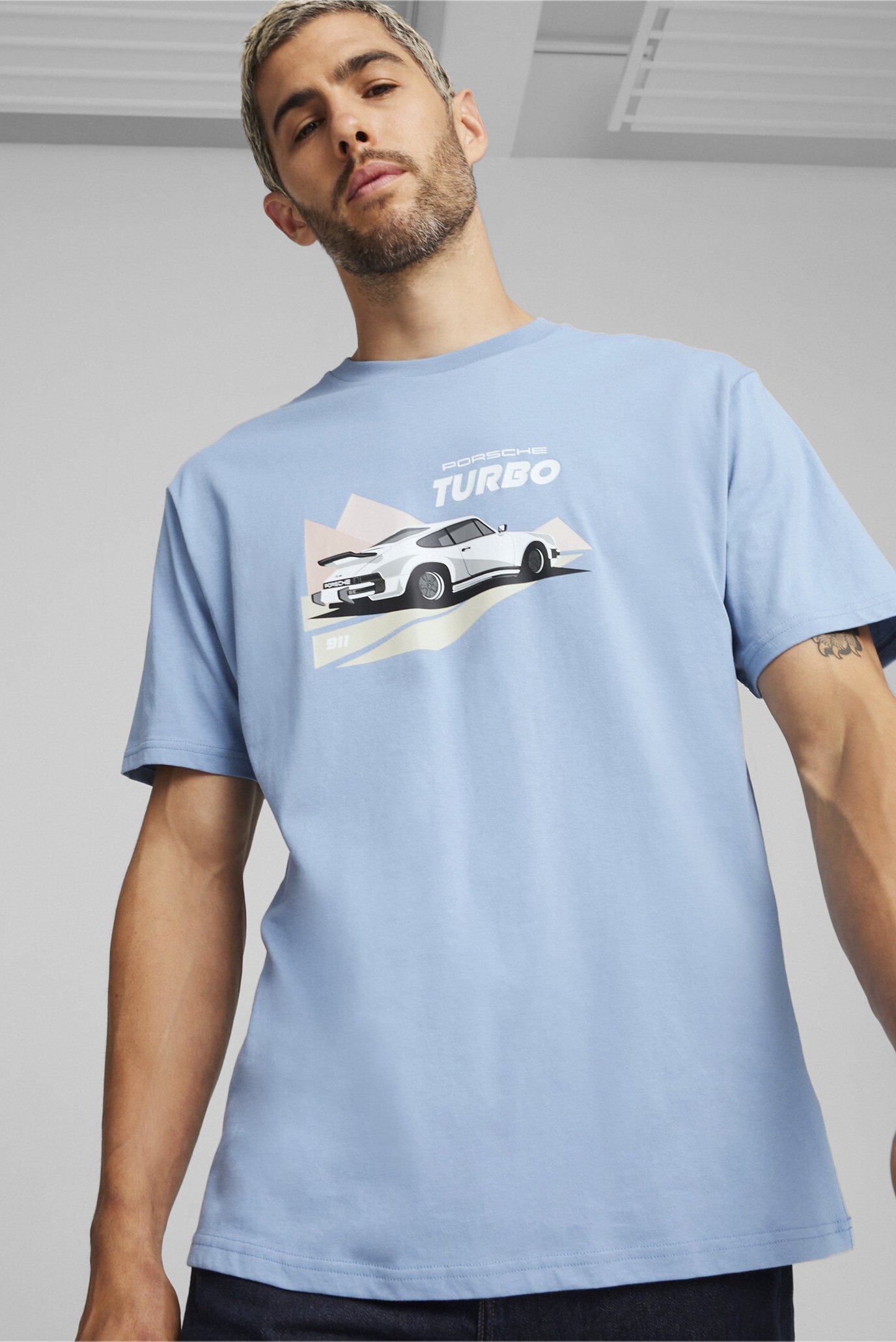 Чоловіча блакитна футболка Porsche Legacy 911 Men's Motorsport Graphic Tee 1