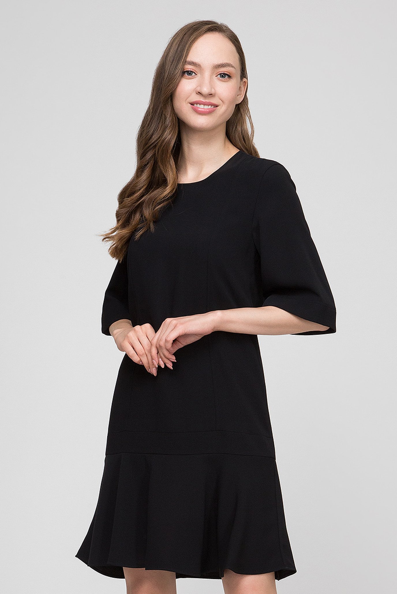 Женское черное платье SMOOTH TWILL WIDE SLV DRESS 1