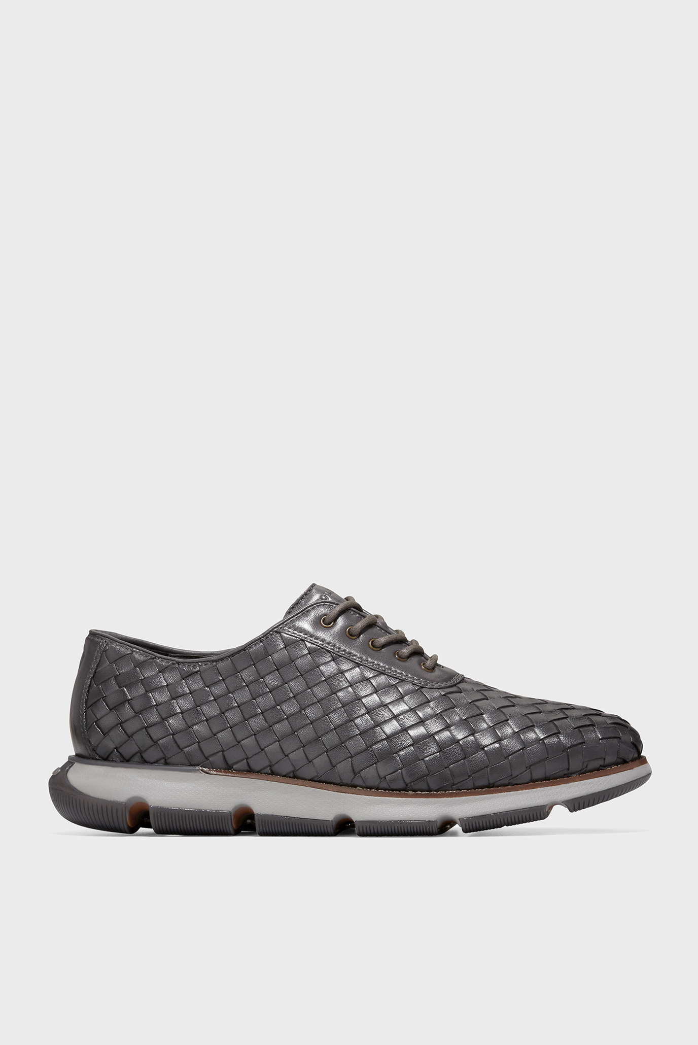 Чоловічі сірі шкіряні оксфорди 4.ZERØGRAND Hand-Woven Oxford 1