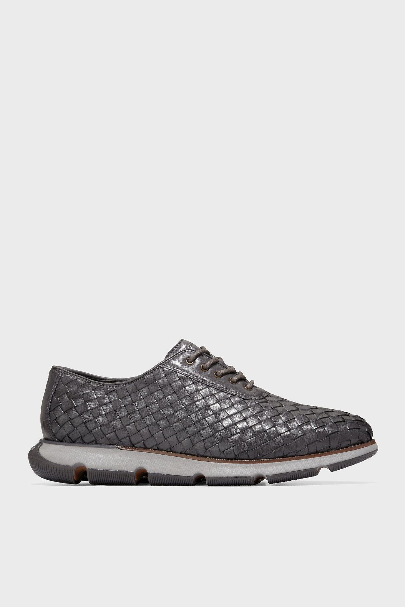 Мужские серые кожаные оксфорды 4.ZERØGRAND Hand-Woven Oxford 1