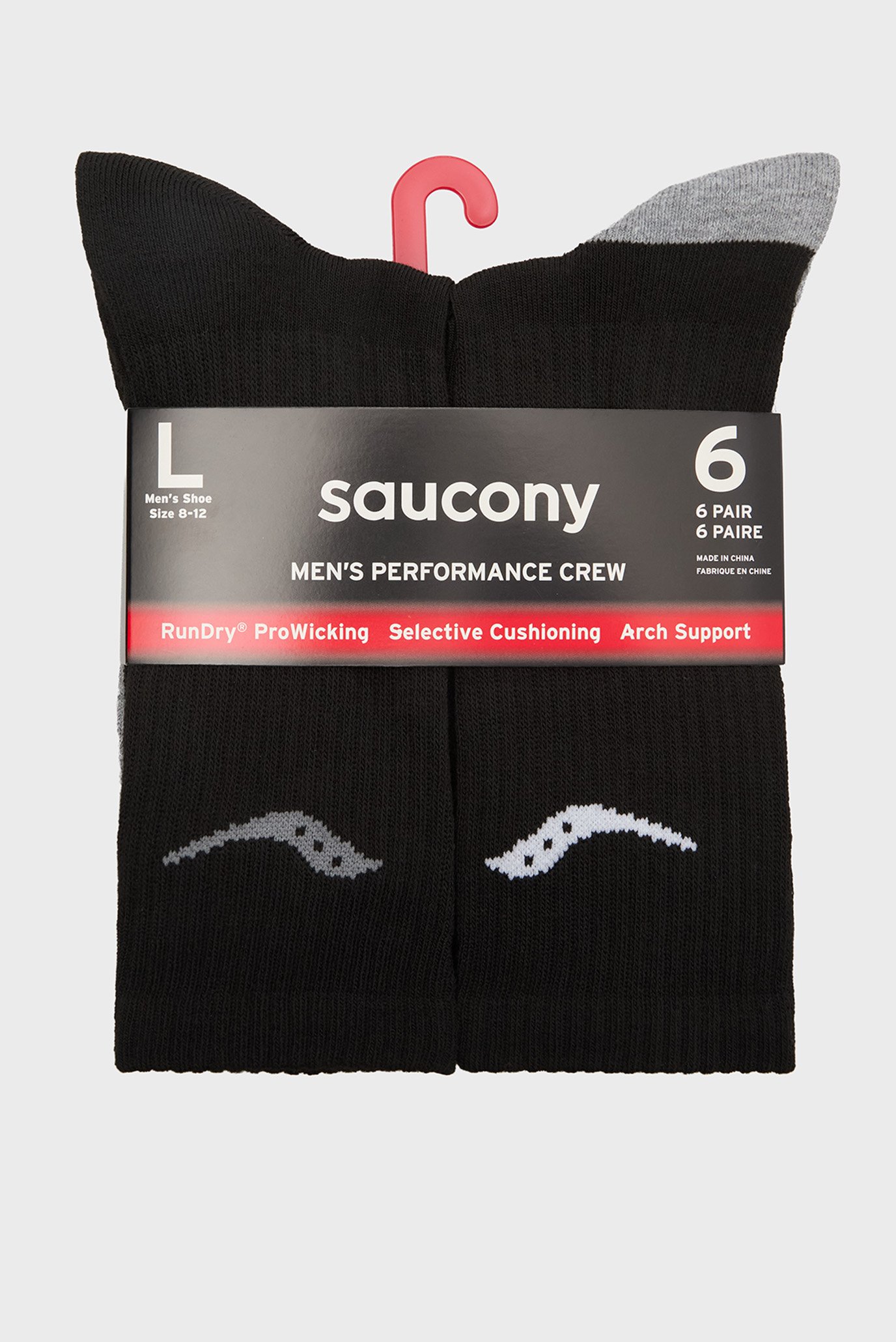 Мужские черные носки (6 пар) VENTILATING COMFORT FIT Черный 40-43 Saucony S611002-001 Мужские черные носки (6 пар) VENTILATING COMFORT FIT Черный 40-43 Saucony S611002-001