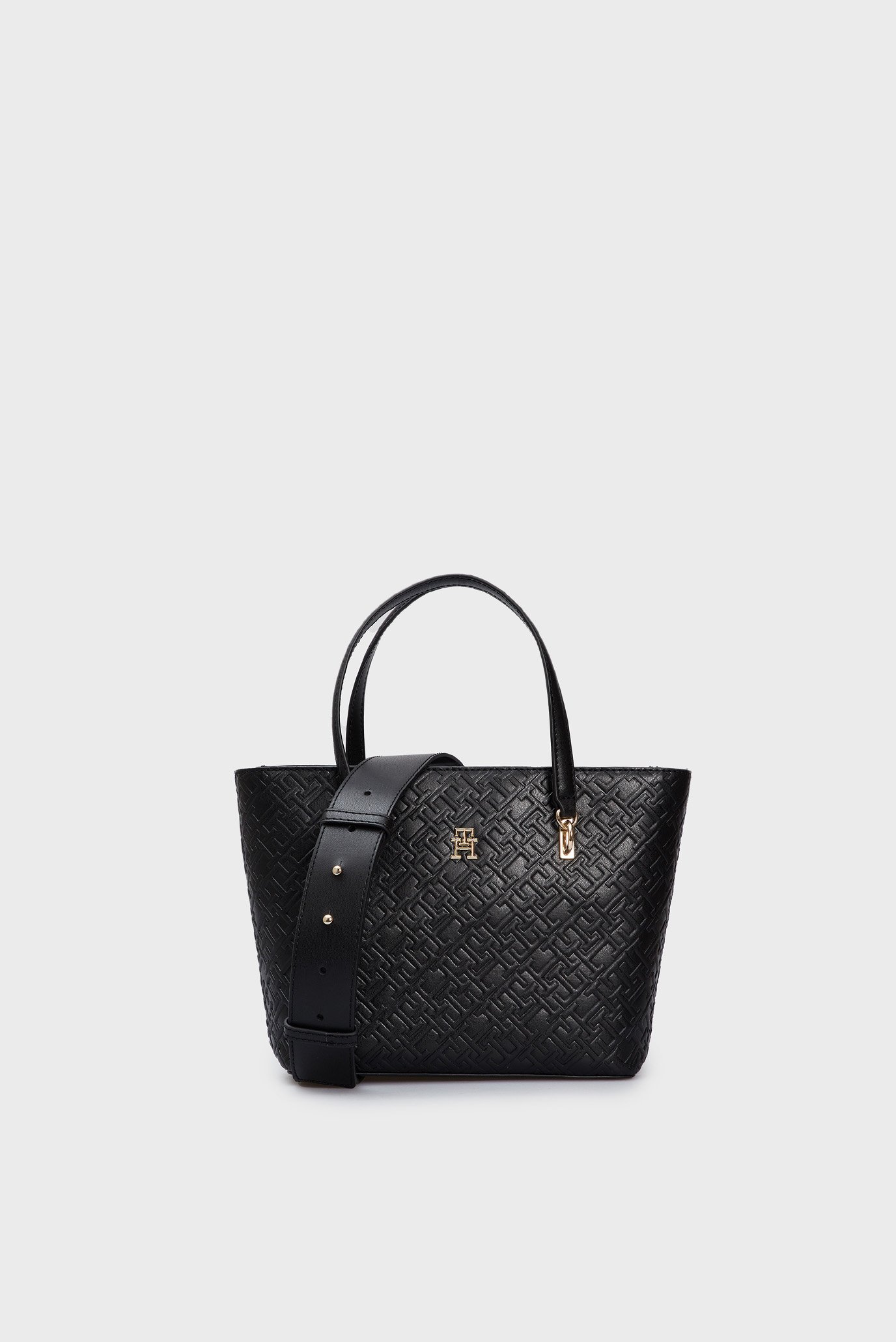 Женская черная сумка TH REFINED MINI TOTE MONO 1