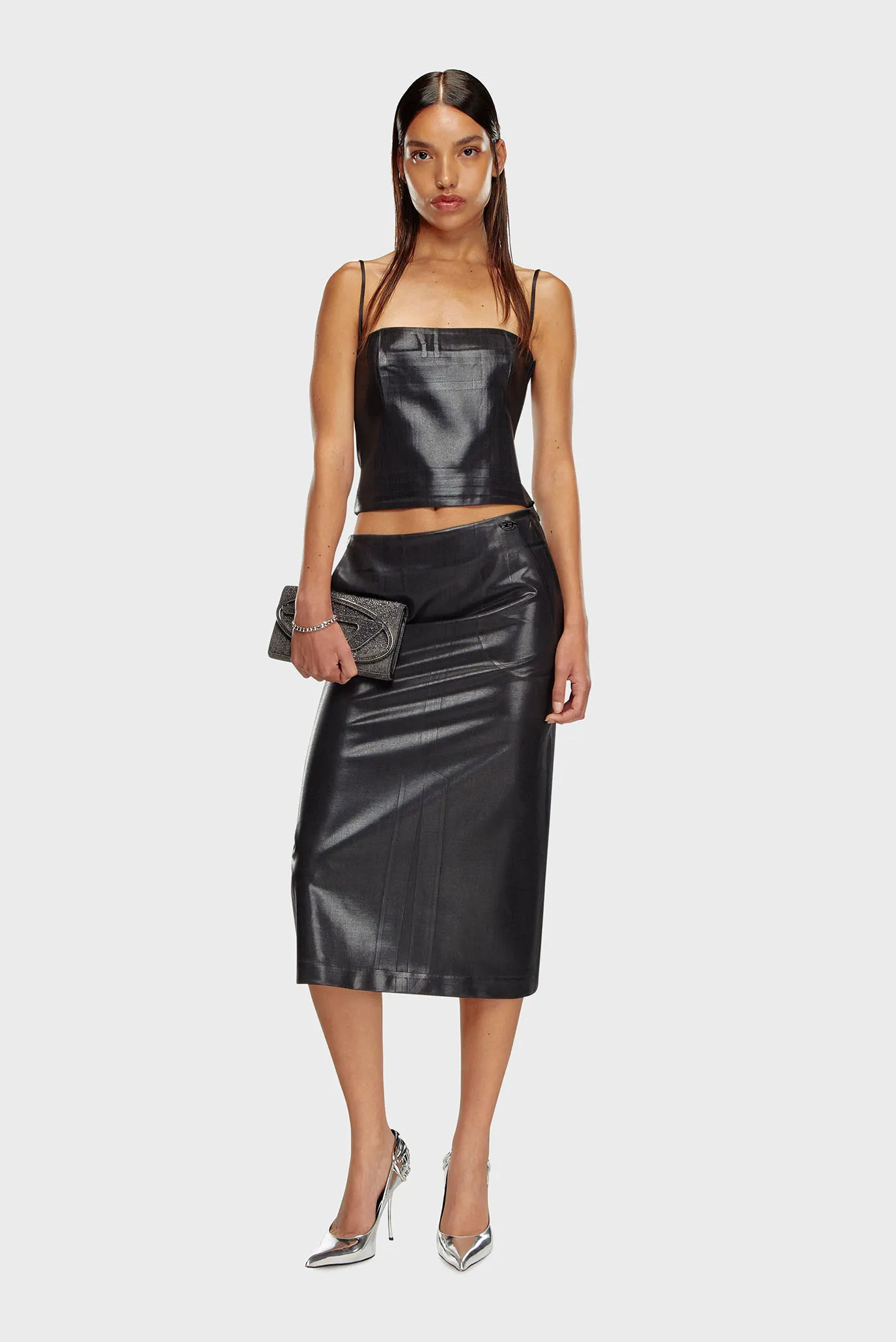 Жіночий чорний топ у смужку T-REASURE 2