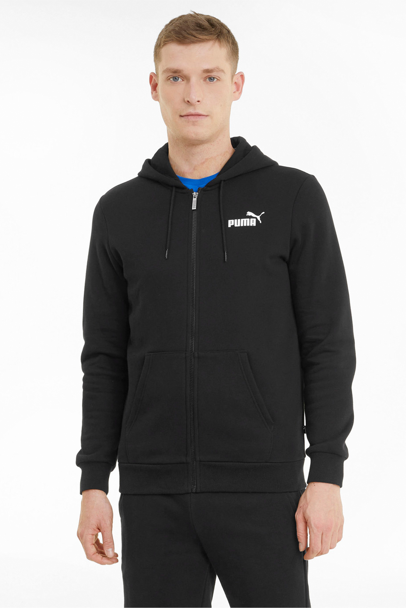 Чоловіче чорне худі Essentials Full-Zip Logo Men's Hoodie 1