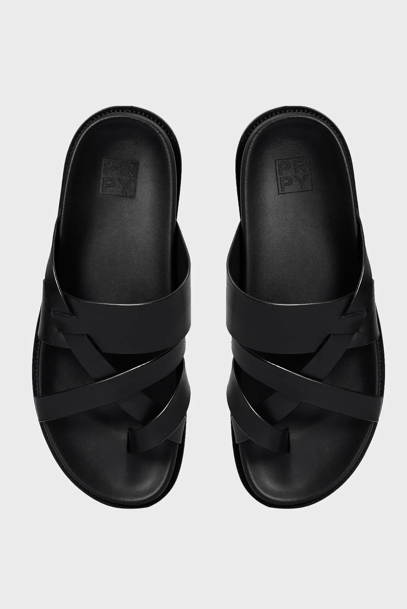 Чоловічі чорні шкіряні слайдери 4