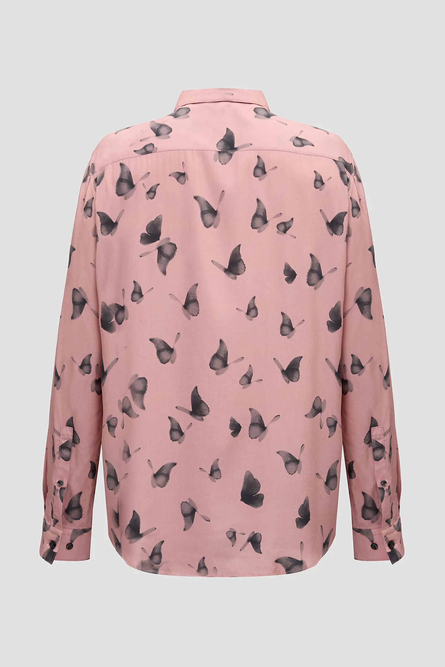 Мужская розовая рубашка с узором 8