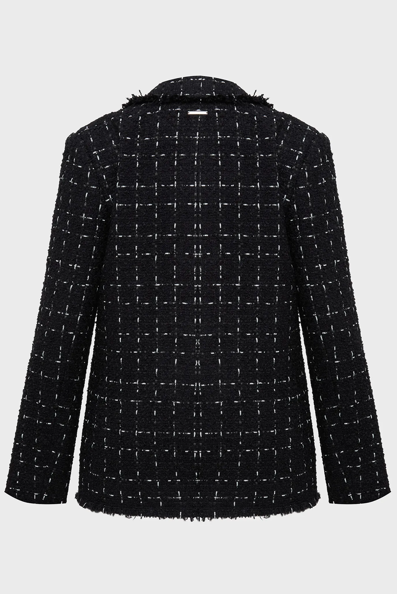 Женский черный шерстяной твидовый жакет boucle 2