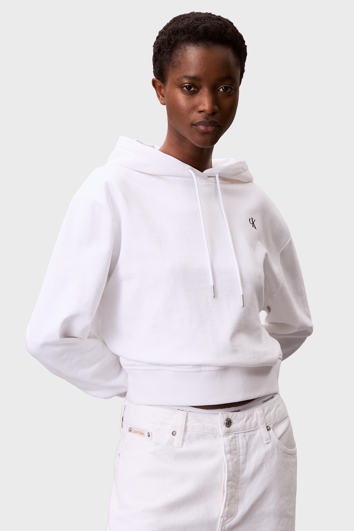 Женское белое худи MONOGRAM TERRY Белый M Calvin Klein Jeans LV047C224G Женское белое худи MONOGRAM TERRY Белый M Calvin Klein Jeans LV047C224G