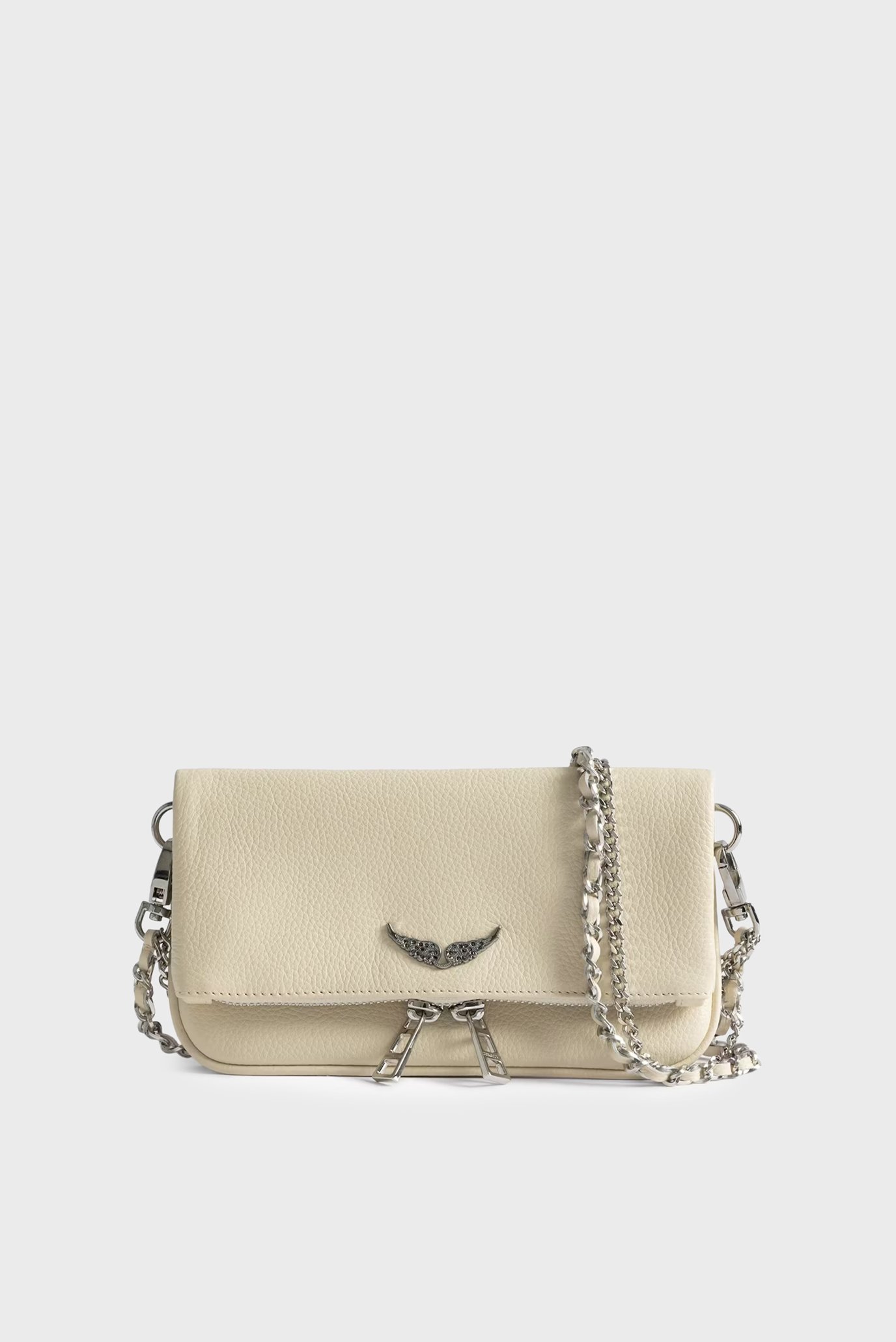 Женский белый кожаный клатч Rock Nano Белый ONESIZE ZADIG&VOLTAIRE LWBA03975_FLASH Женский белый кожаный клатч Rock Nano Белый ONESIZE ZADIG&VOLTAIRE LWBA03975_FLASH