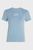 Жіноча блакитна футболка LABEL WASHED RIB SLIM TEE