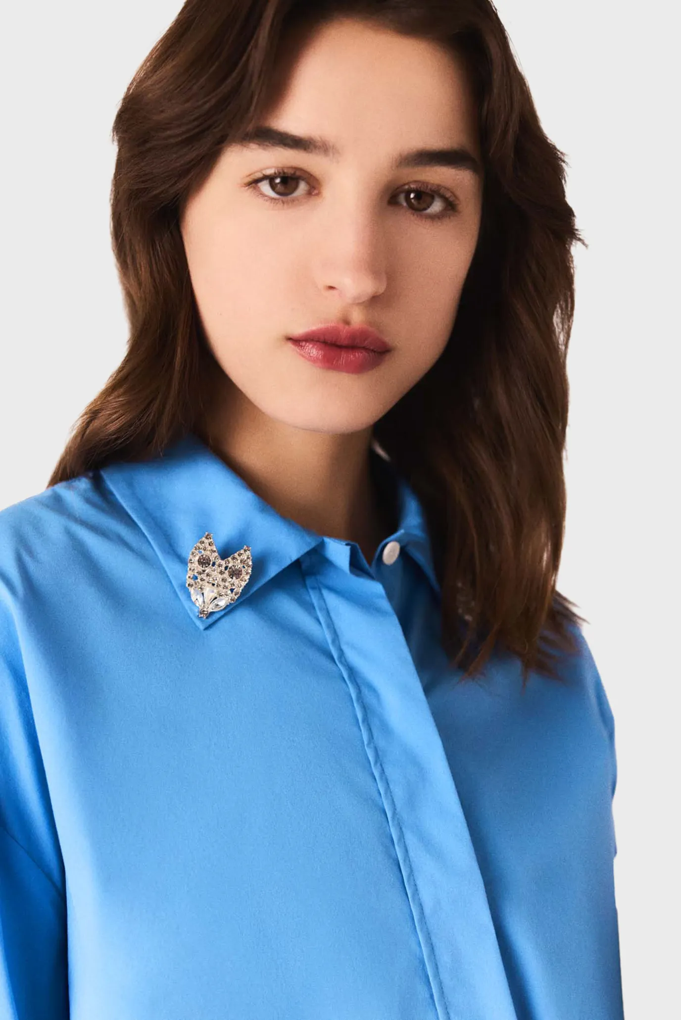 Жіноча блакитна сорочка 7