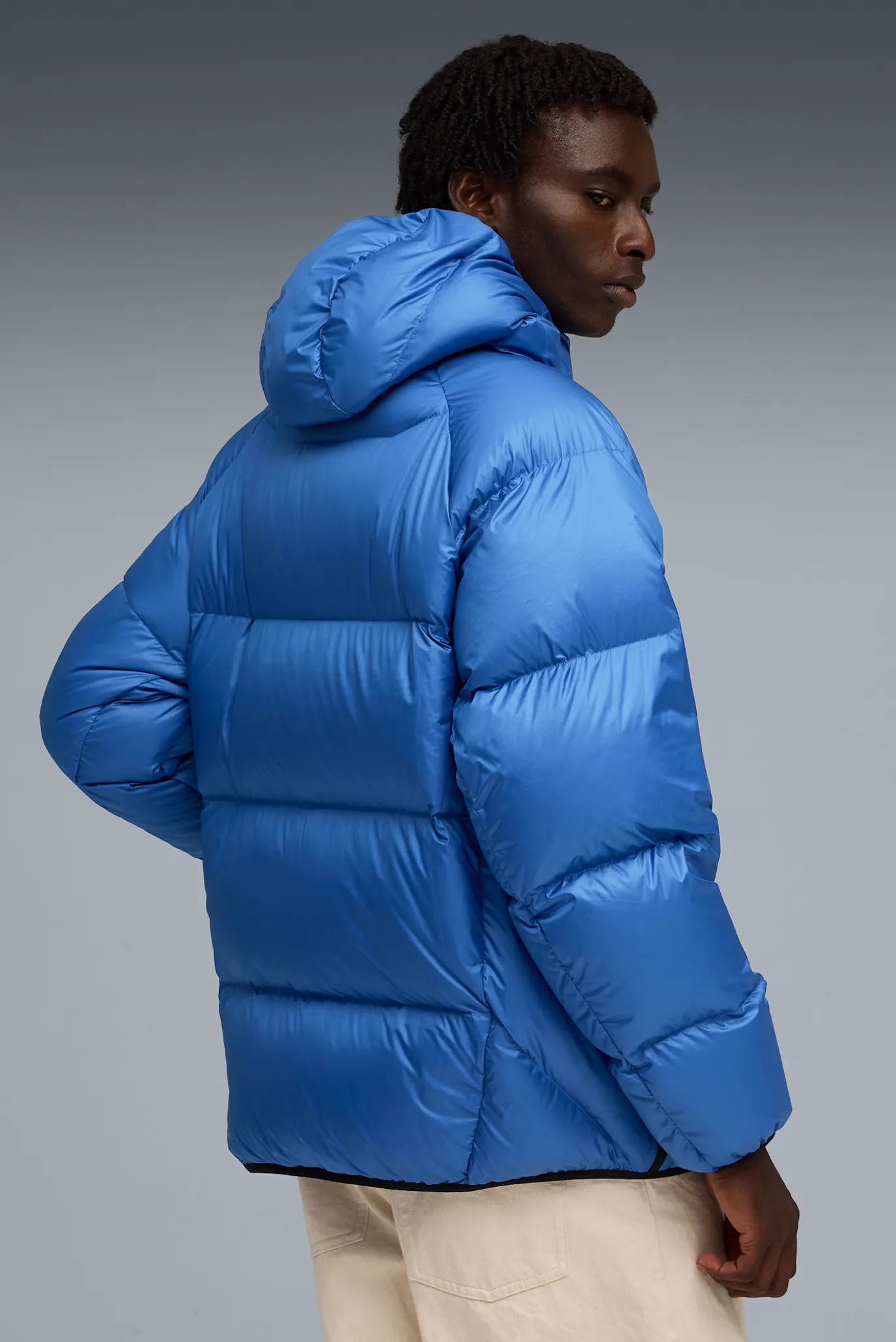 Мужской синий пуховик Hooded Down Puffer Jacket Men 3