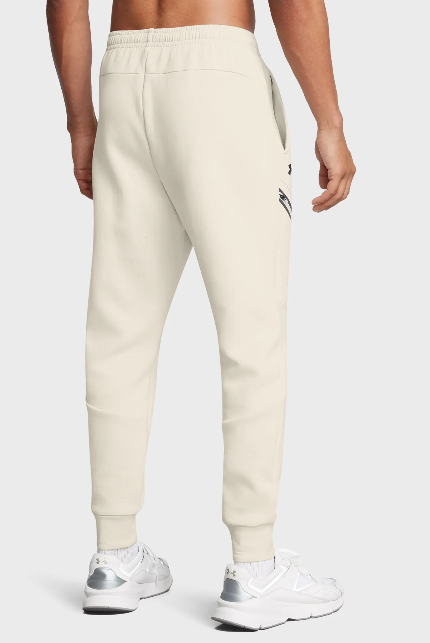Чоловічі білі спортивні штани UA Unstoppable Flc Jgr EU 2