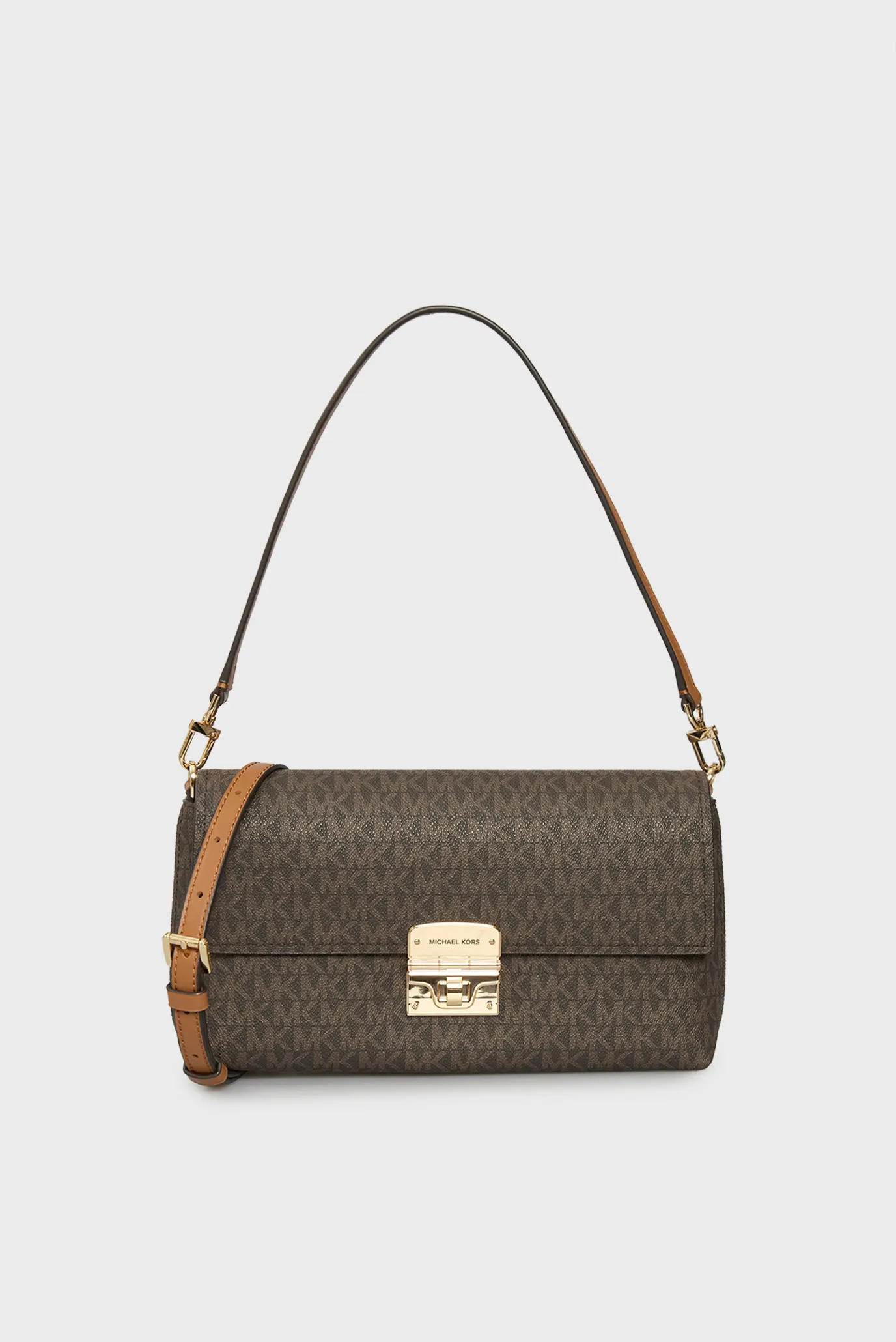 Жіноча коричнева сумка з візерунком POUCHETTE XBODY Michael Kors