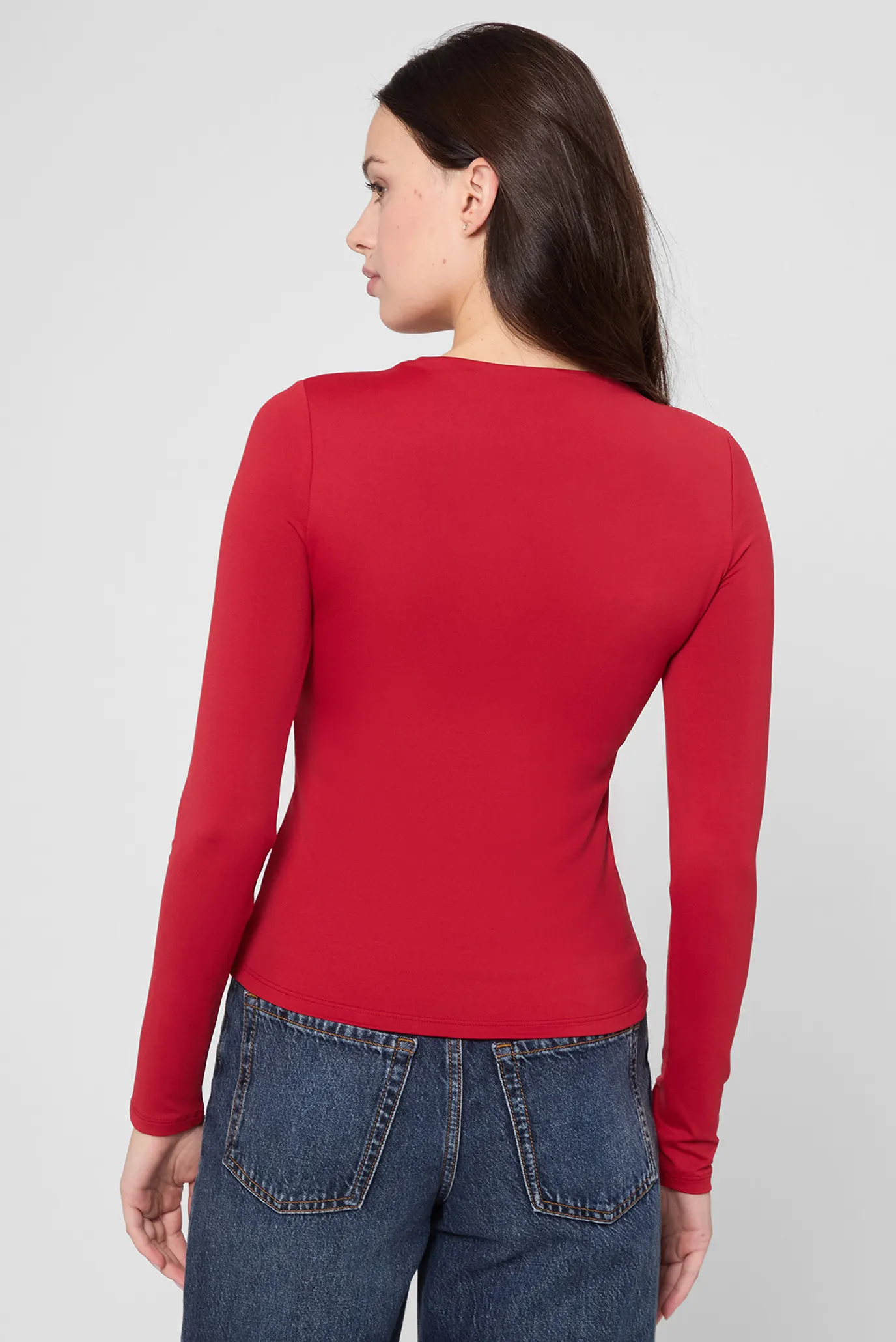 Жіночий червоний лонгслів 3