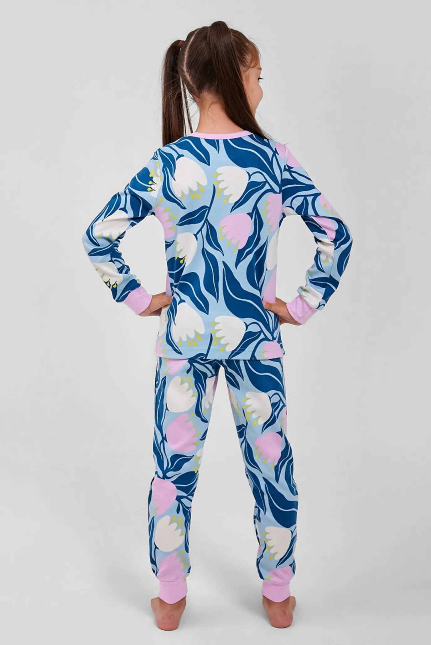 Детская пижама с узором (лонгслив, брюки) 6