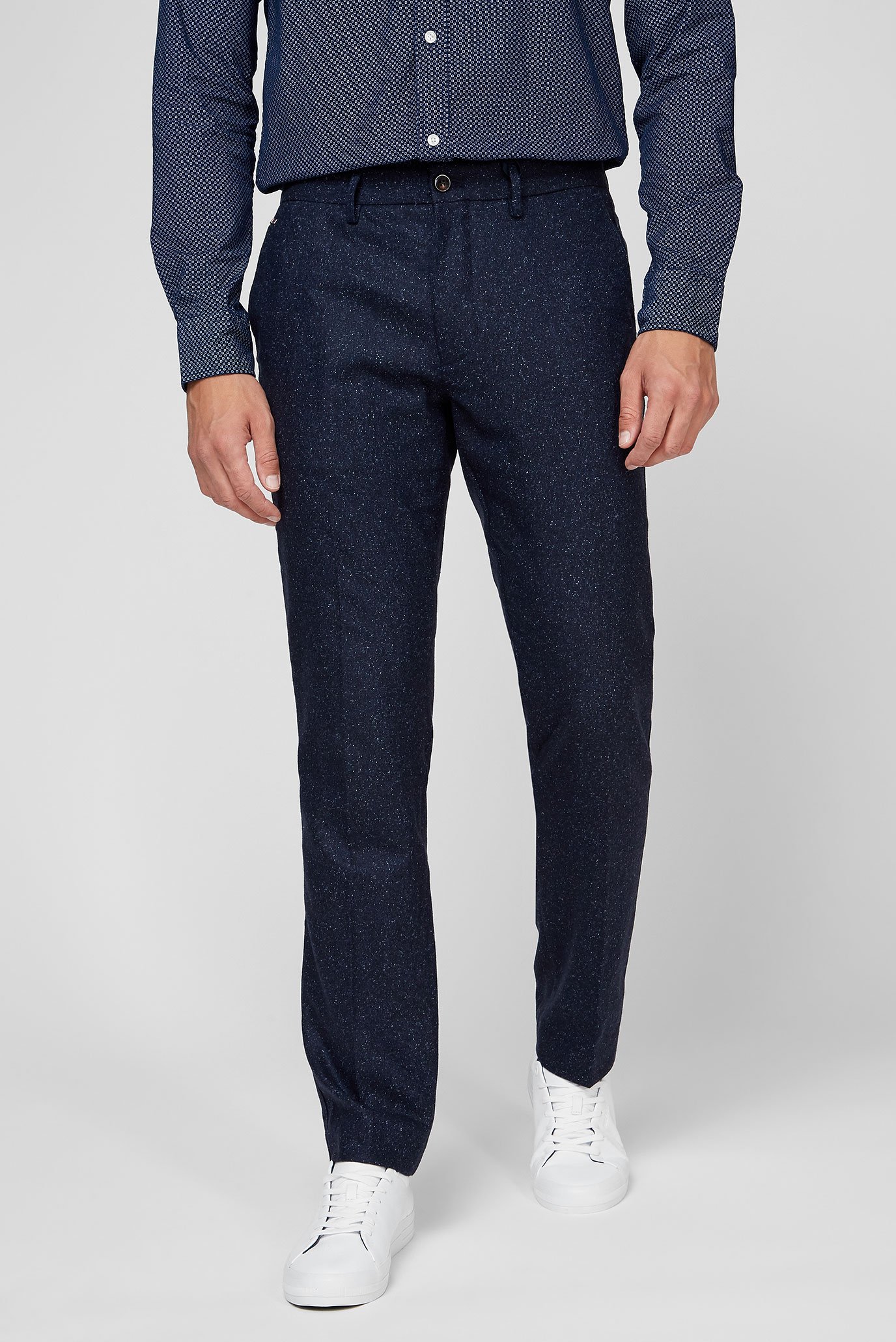 Мужские синие шерстяные брюки DENTON DONEGAL 1