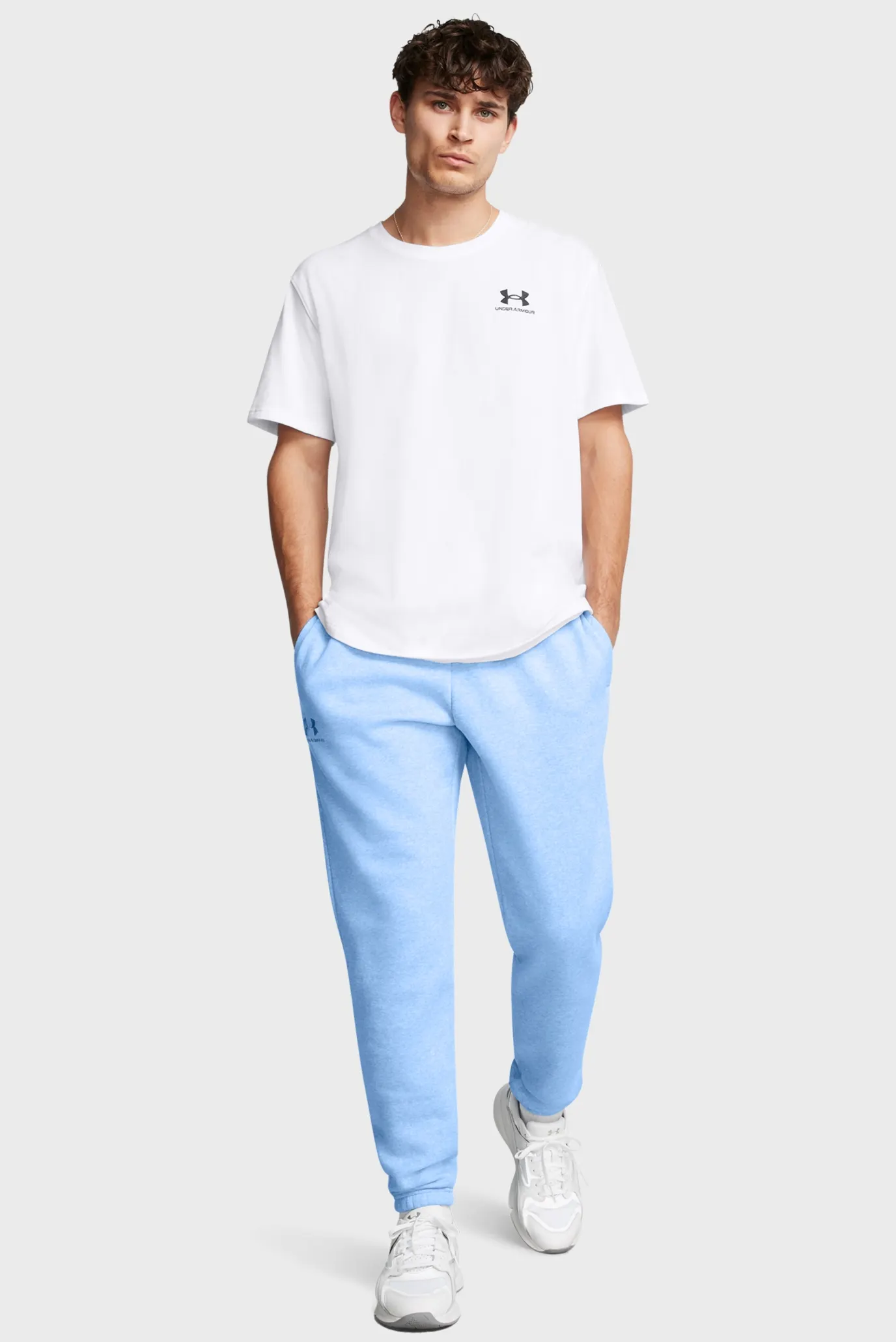 Мужские голубые спортивные брюки UA Essential Fleece Jogger 2