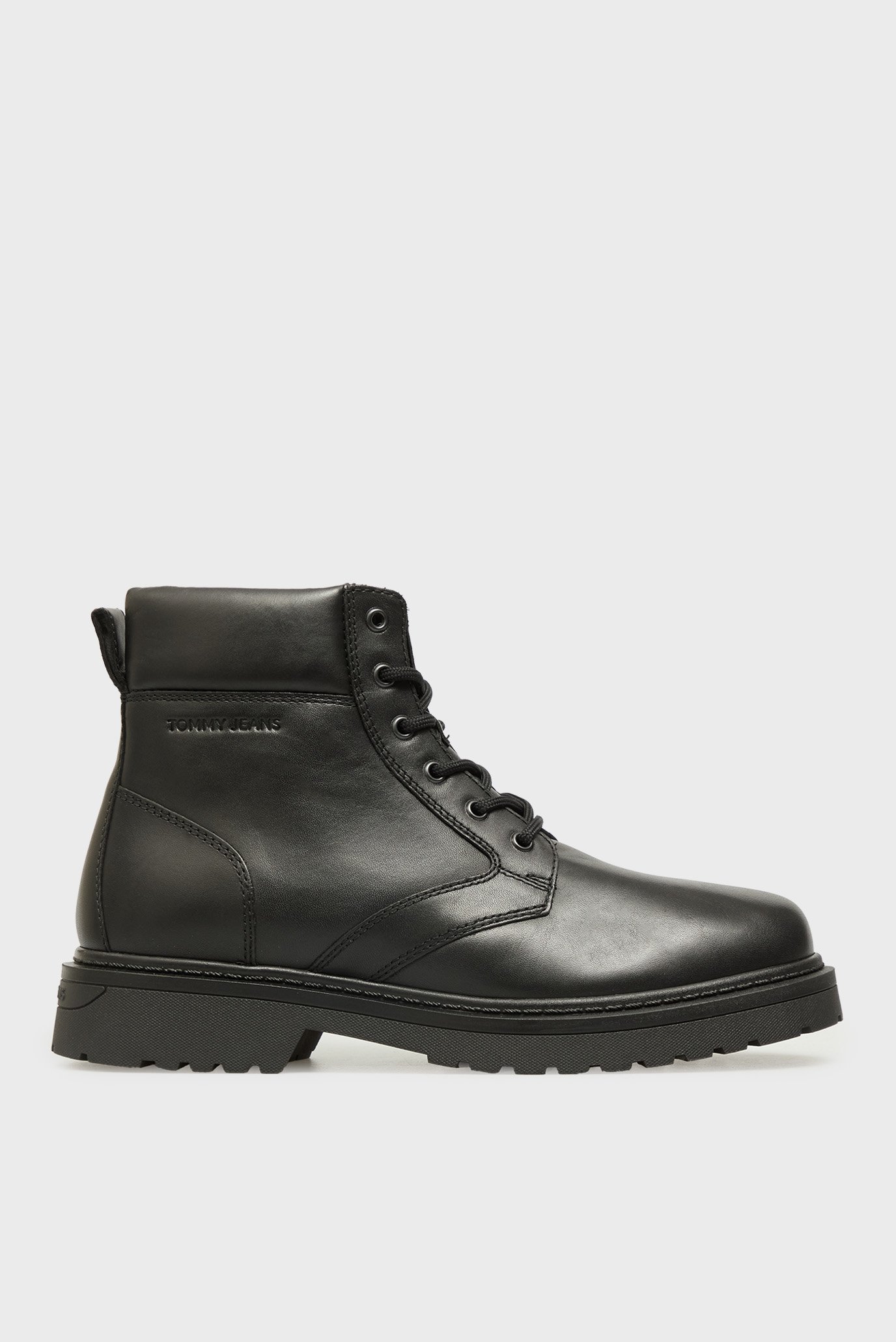 Мужские черные кожаные ботинки LACE UP Черный 43 Tommy Jeans EM0EM01706 Мужские черные кожаные ботинки LACE UP Черный 43 Tommy Jeans EM0EM01706