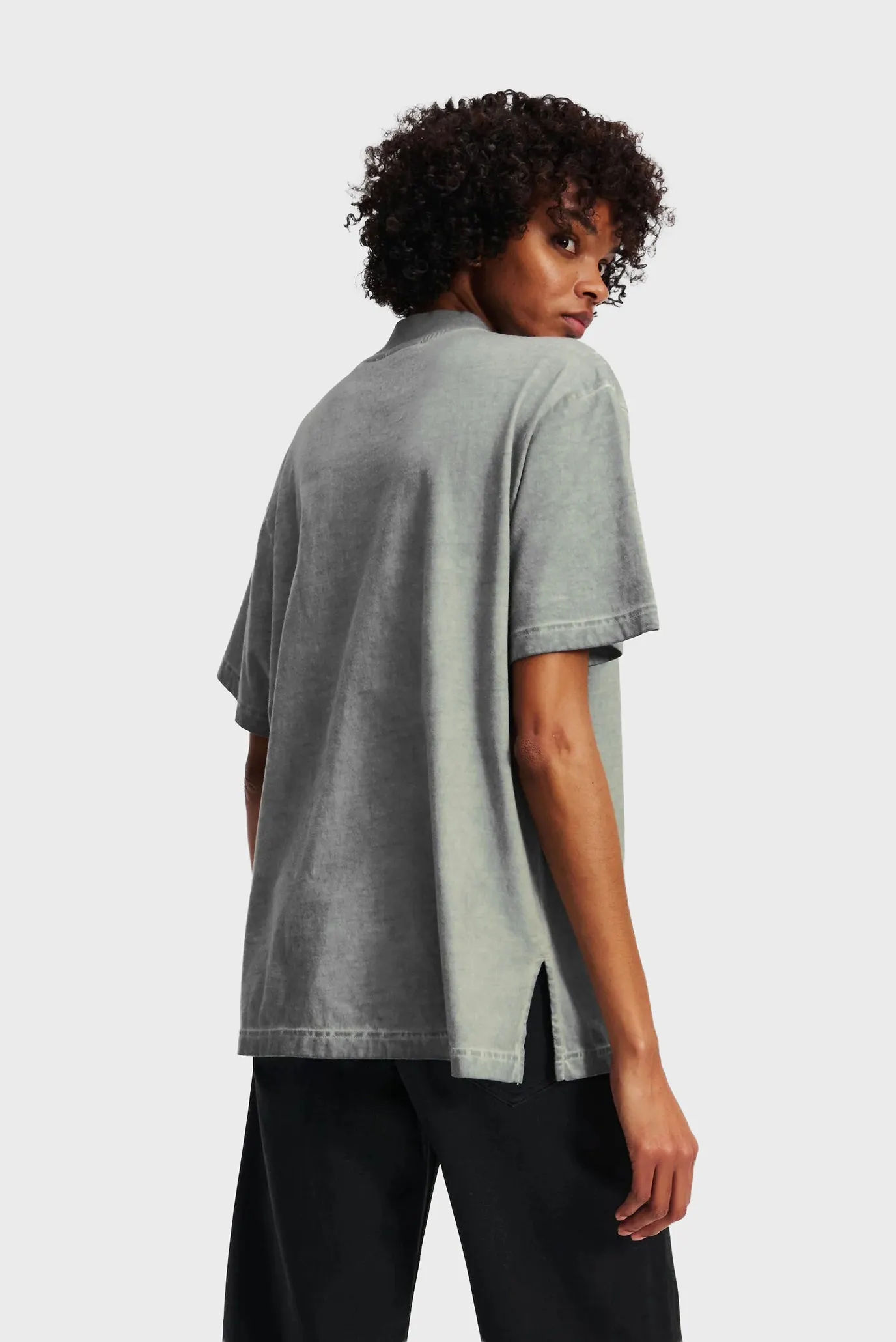 Женская серая футболка relax washed 3
