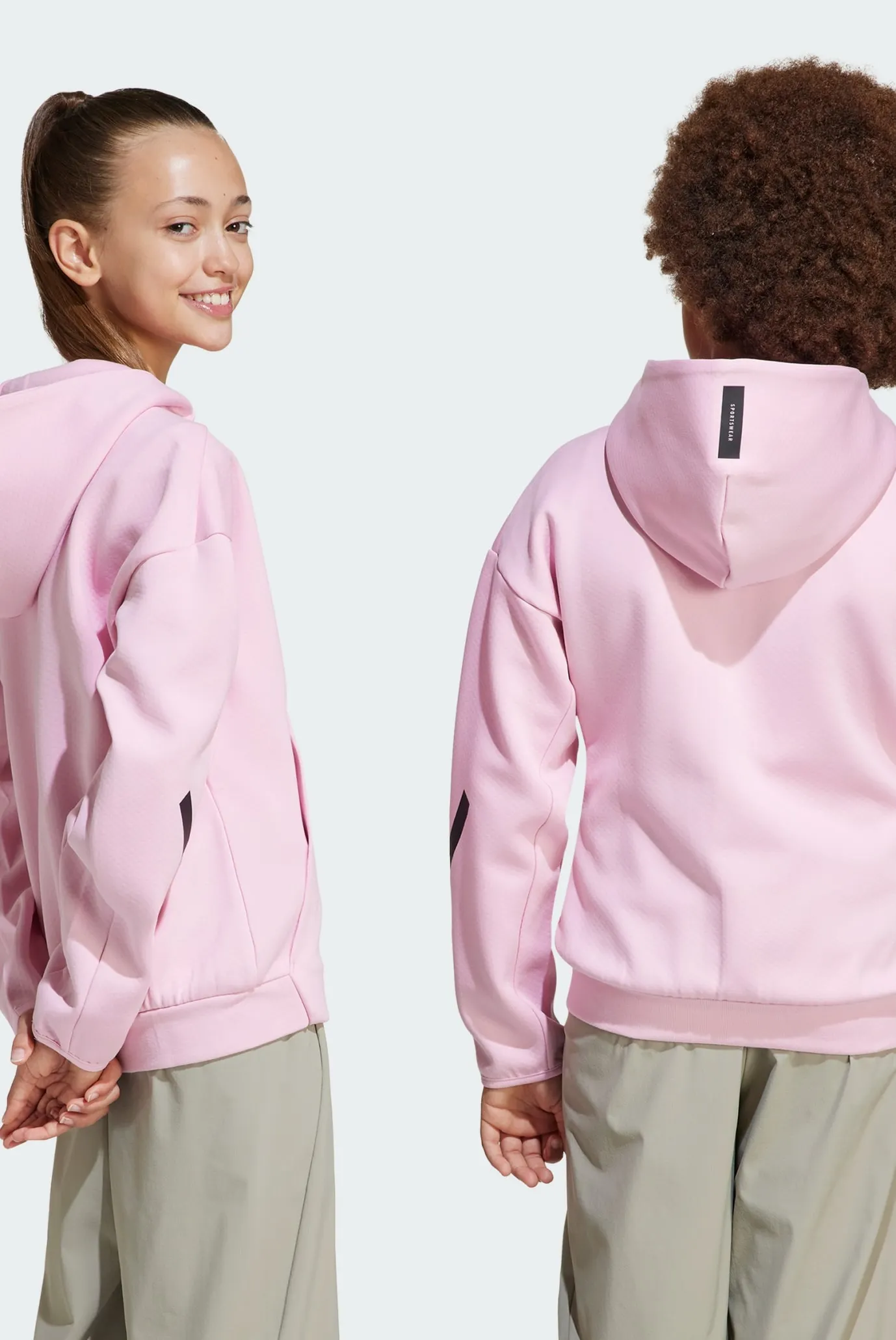 Дитяче пудрове худі adidas Z.N.E. Full-Zip Kids 3