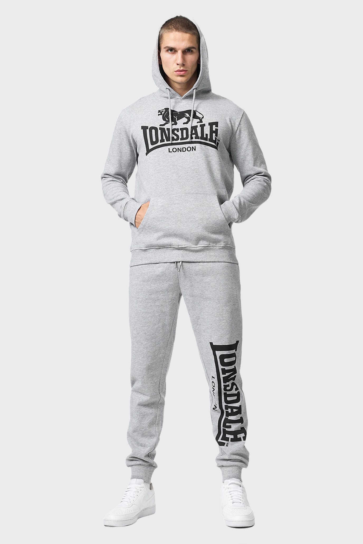Мужской серый спортивный костюм (худи, брюки) BUNREE Серый XL Lonsdale 114109 Мужской серый спортивный костюм (худи, брюки) BUNREE Серый XL Lonsdale 114109