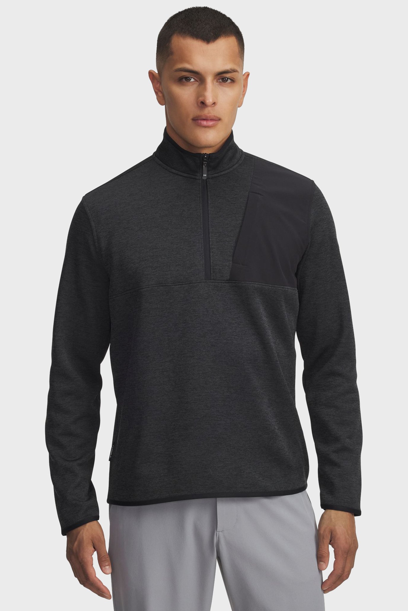 Мужская черная спортивная кофта UA Drive SweaterFleece HZ Черный L Under Armour 6005671-001 Мужская черная спортивная кофта UA Drive SweaterFleece HZ Черный L Under Armour 6005671-001