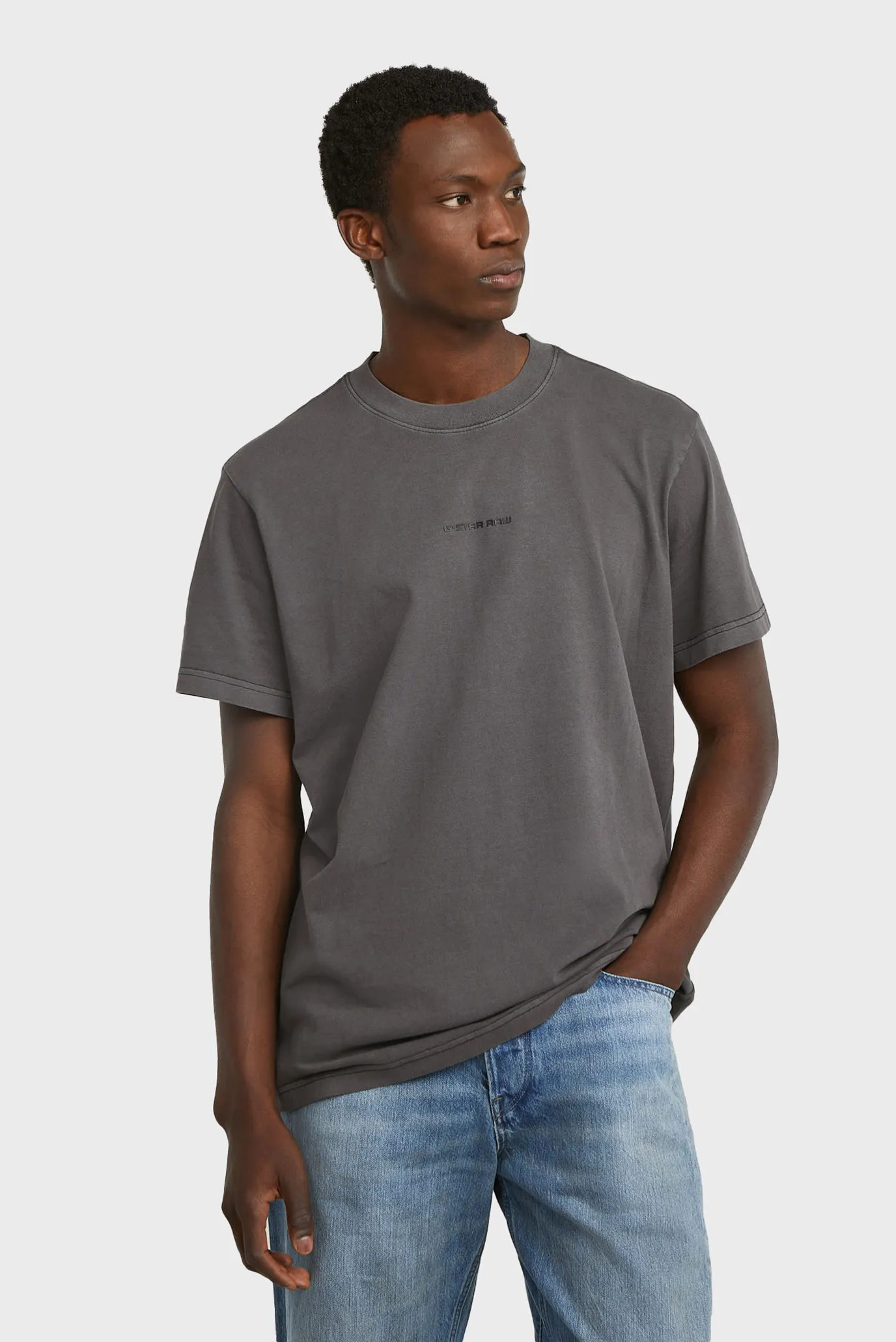 Чоловіча темно-сіра футболка Overdyed 5
