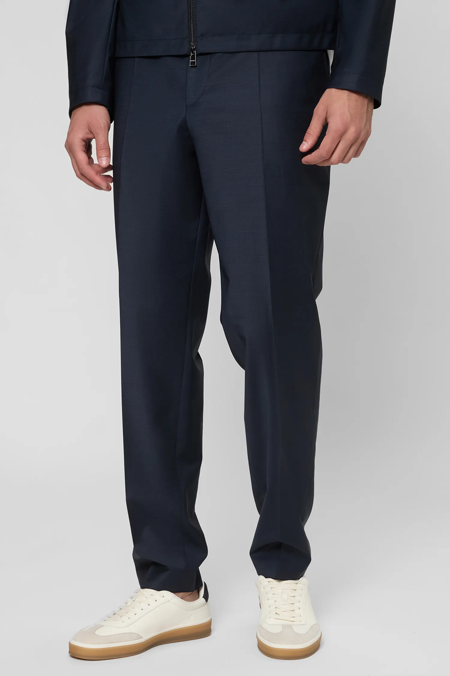 Мужской темно-синий шерстяной костюм (кофта, брюки) 4