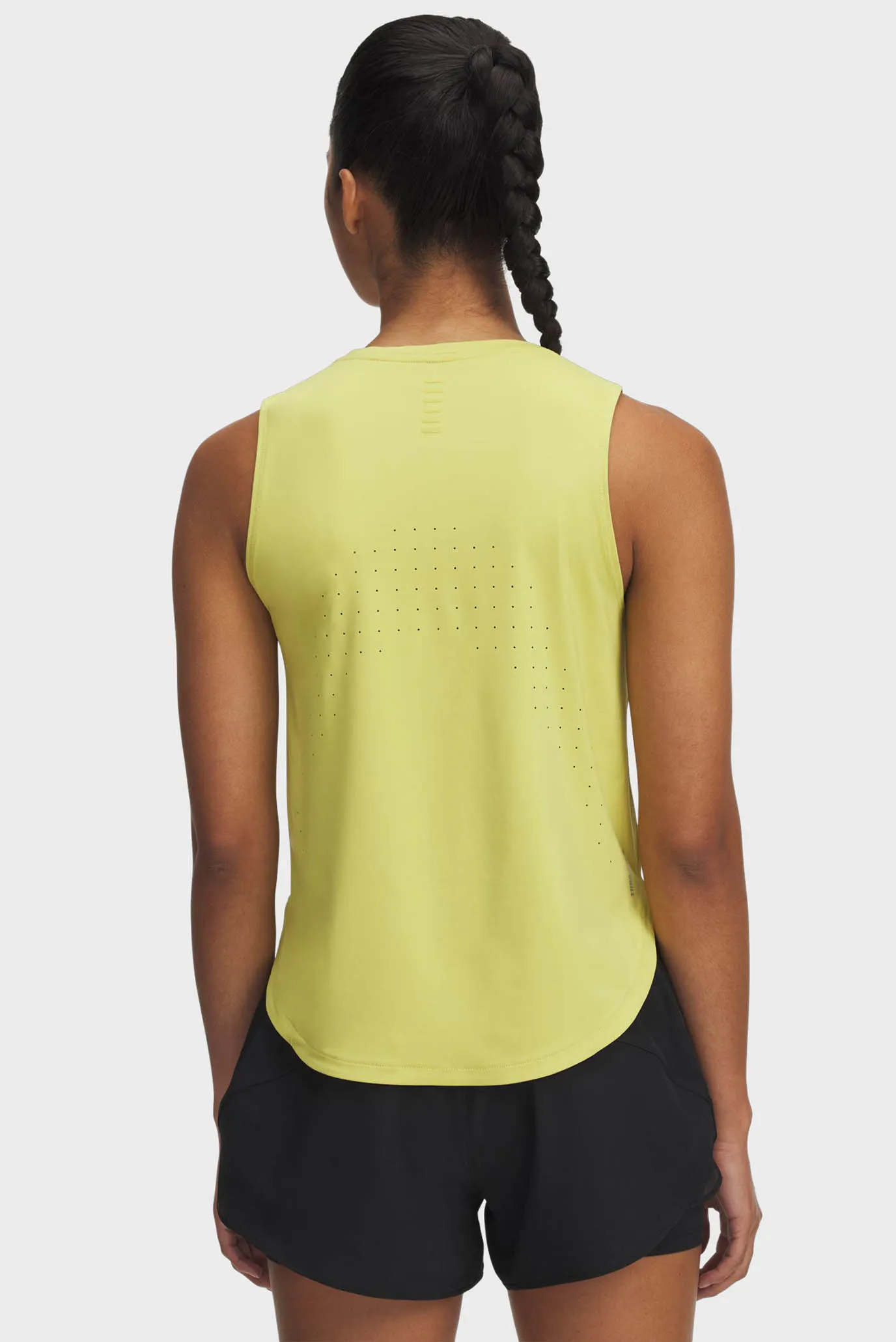 Жіноча жовта майка UA Launch Elite Tank 2