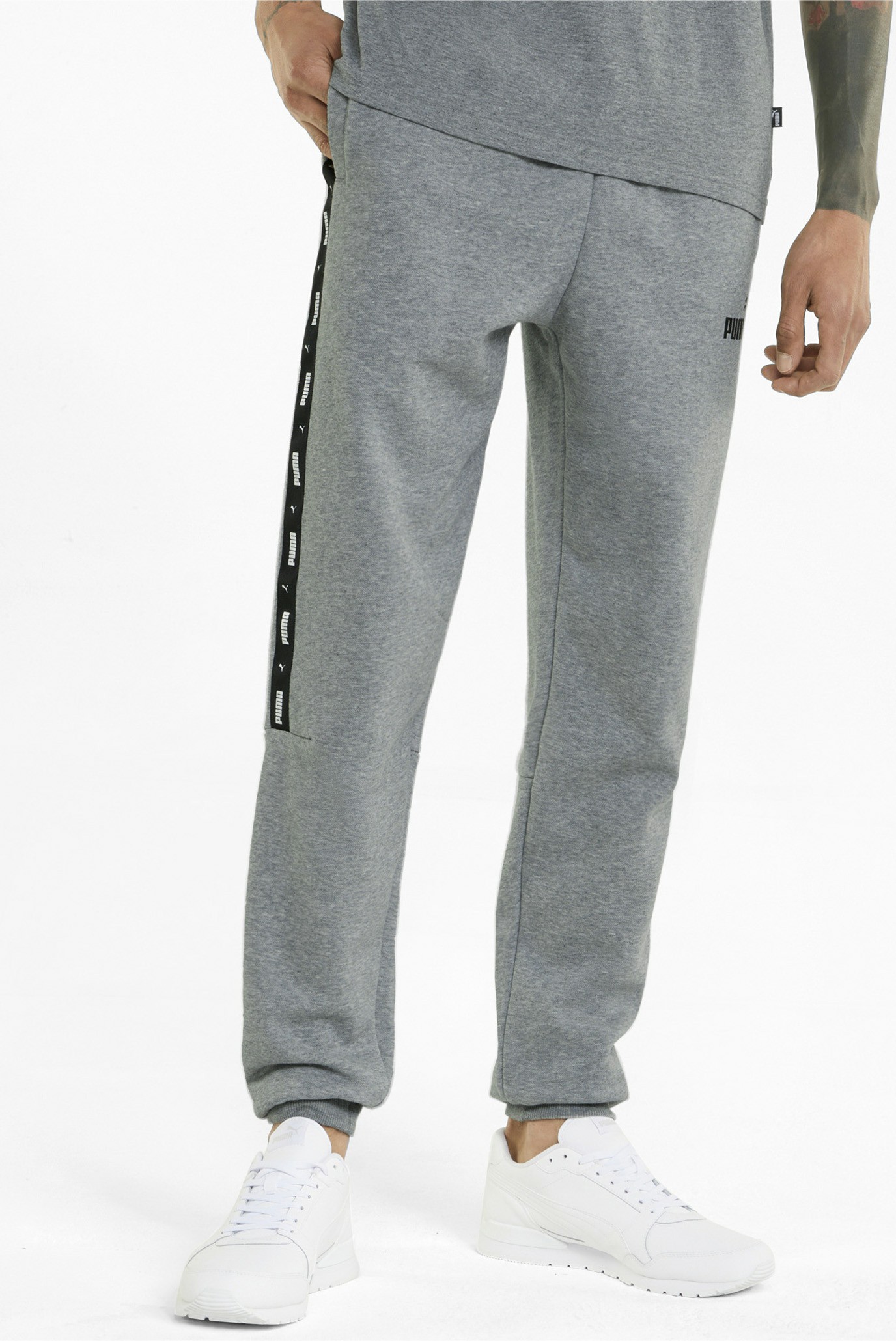 Мужские серые спортивные брюки Essentials+ Tape Men’s Sweatpants 1