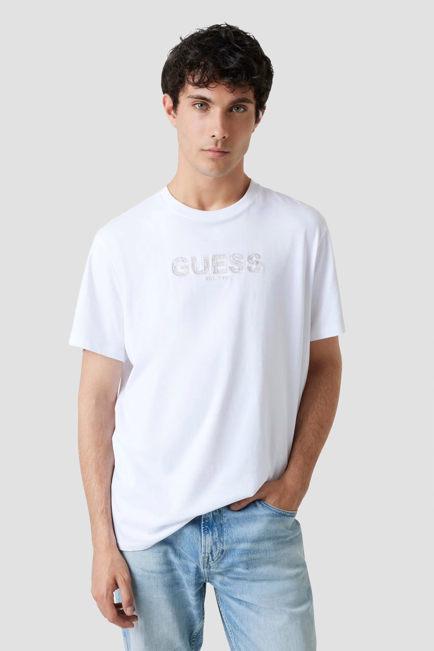 Мужская белая футболка Белый XXL Guess M5YI41.KBW41;G011 Мужская белая футболка Белый XXL Guess M5YI41.KBW41;G011