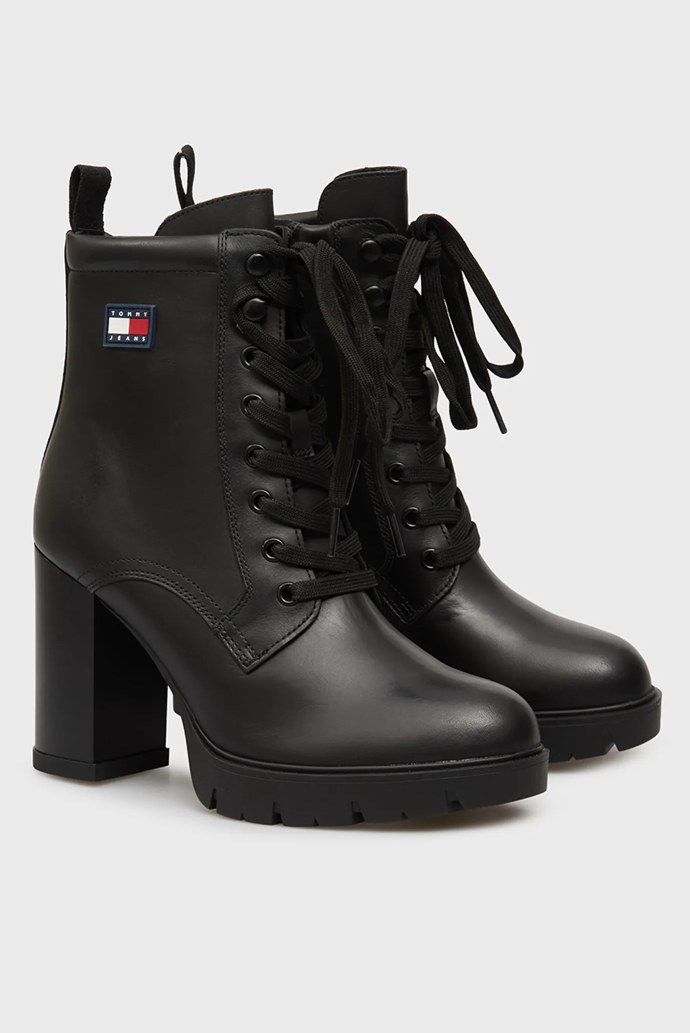 Женские черные кожаные ботильоны HEEL 3